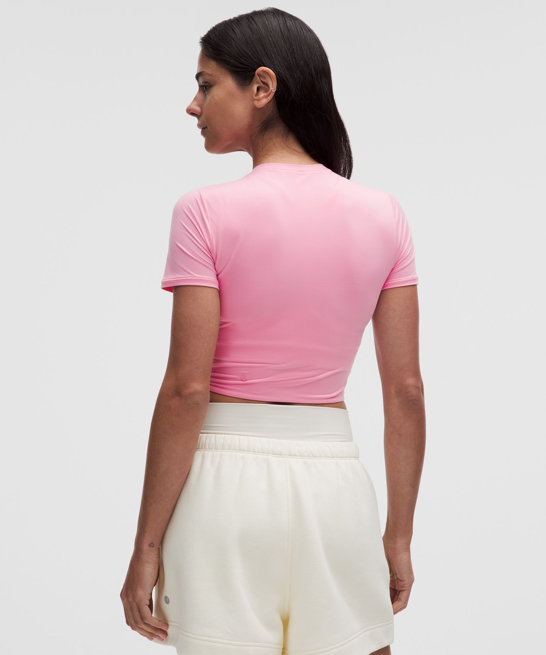 Wundermost Ultra-Soft Nulu Crewneck Cropped T-Shirt