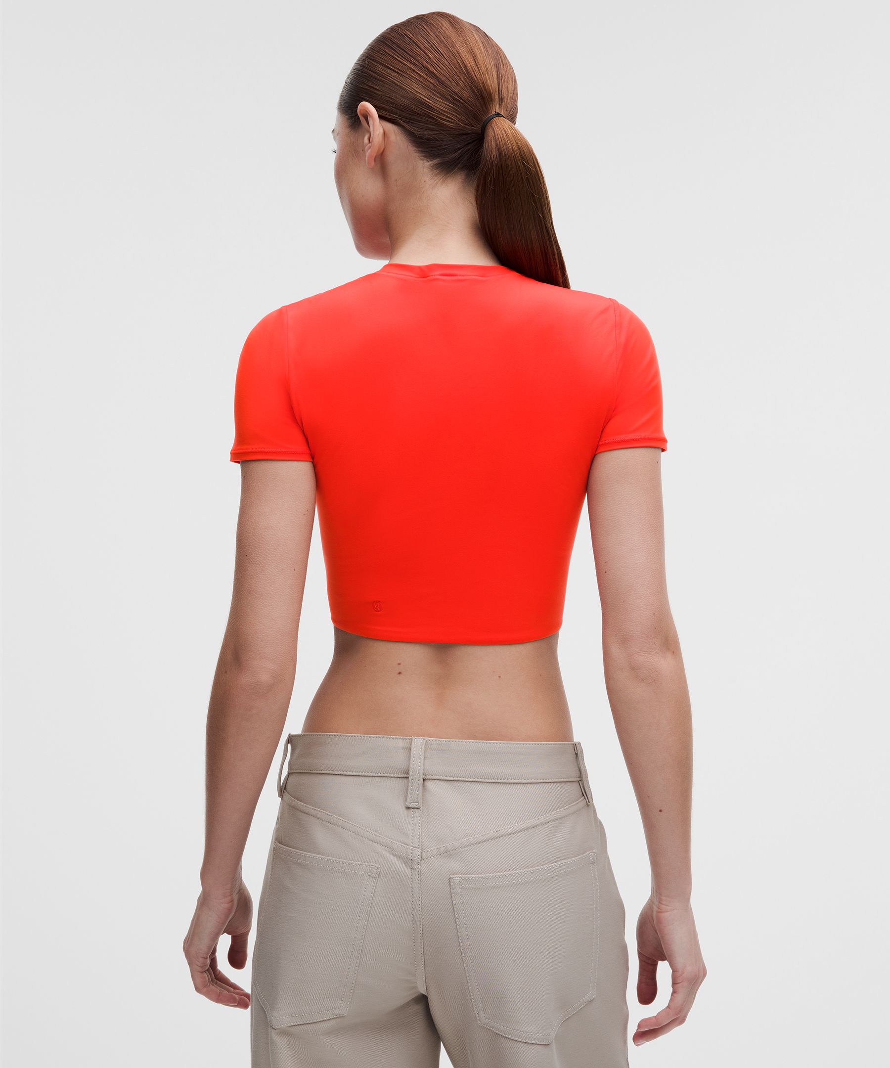 Wundermost Ultra-Soft Nulu Crewneck Cropped T-Shirt