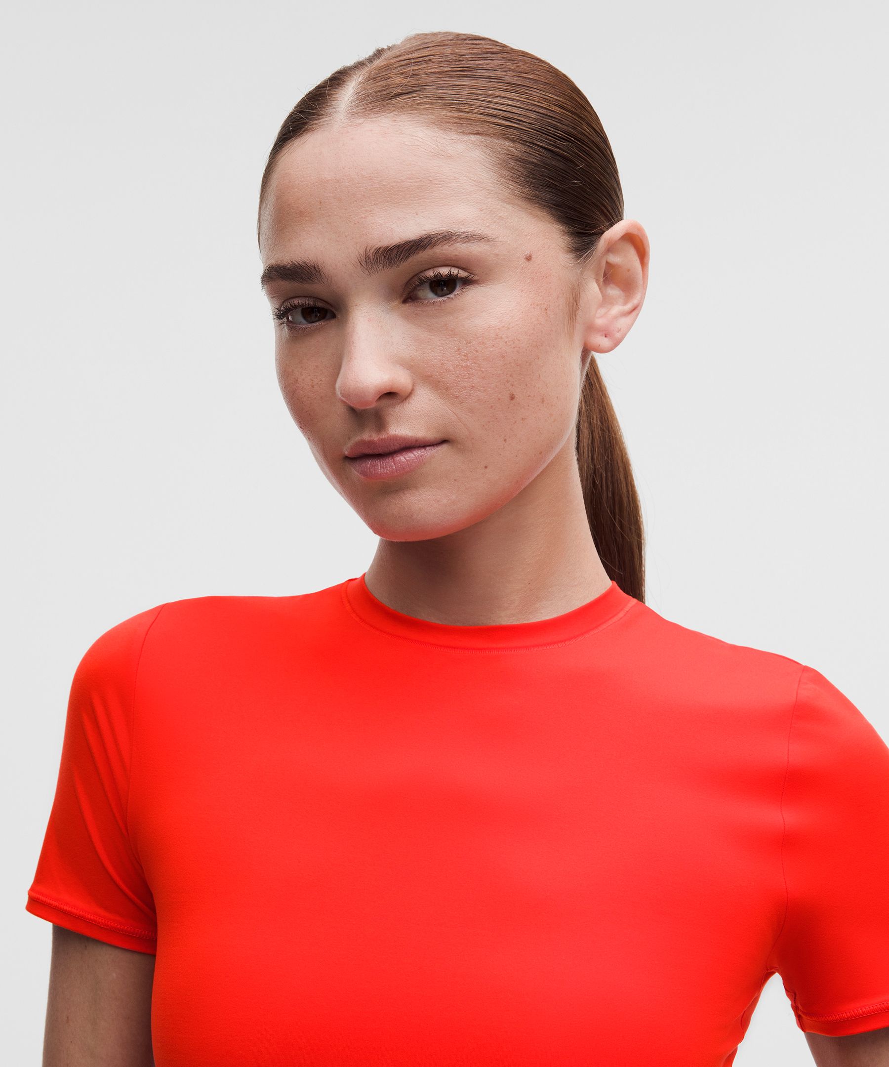 Wundermost Ultra-Soft Nulu Crewneck Cropped T-Shirt