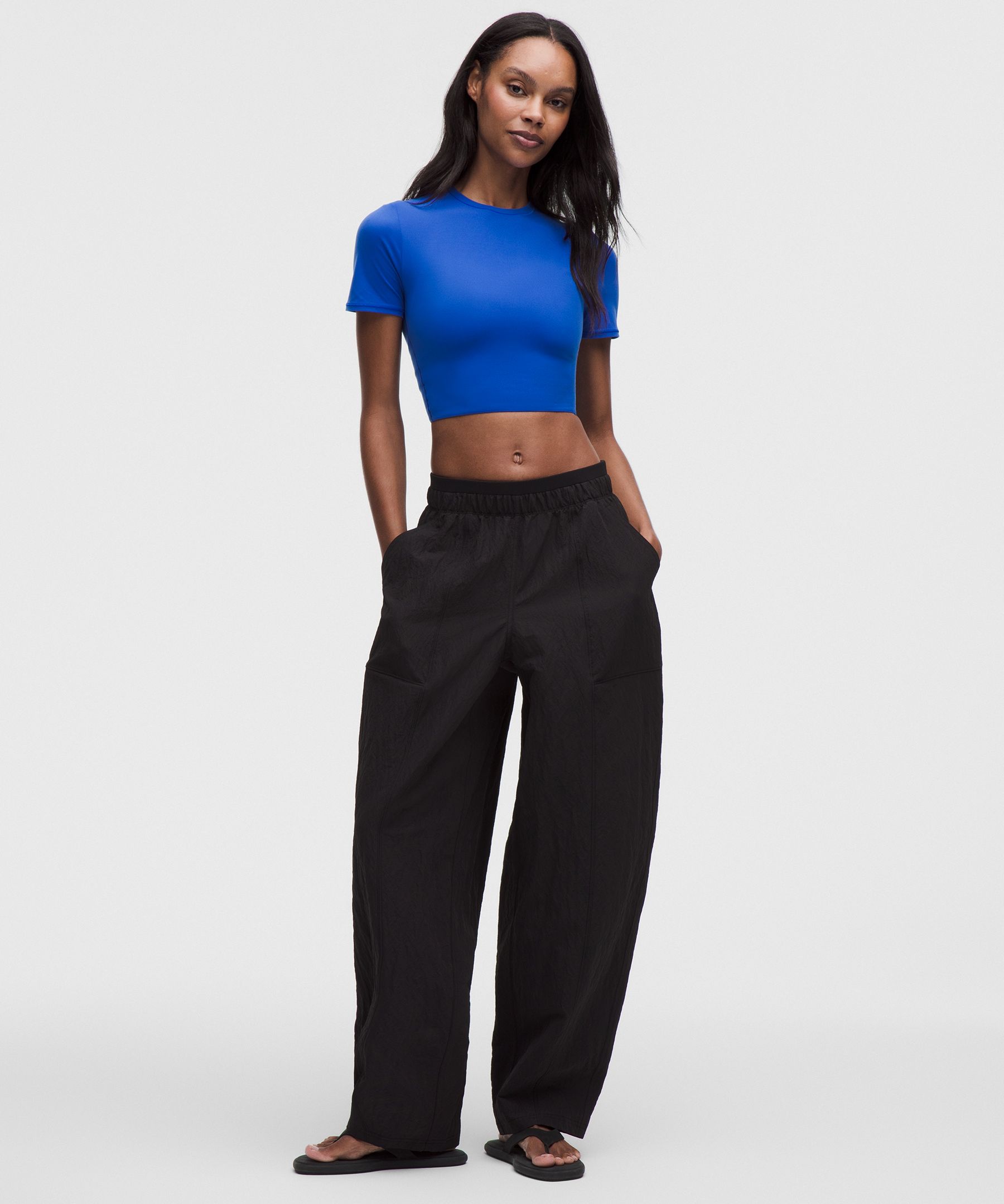 Wundermost Ultra-Soft Nulu Crewneck Cropped T-Shirt