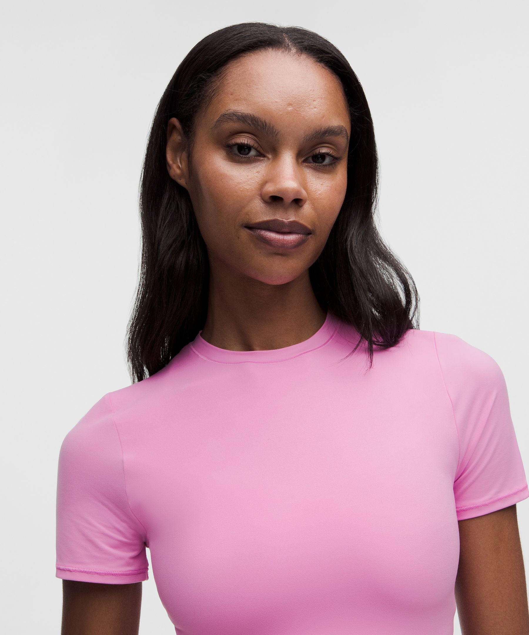Wundermost Ultra-Soft Nulu Crewneck Cropped T-Shirt
