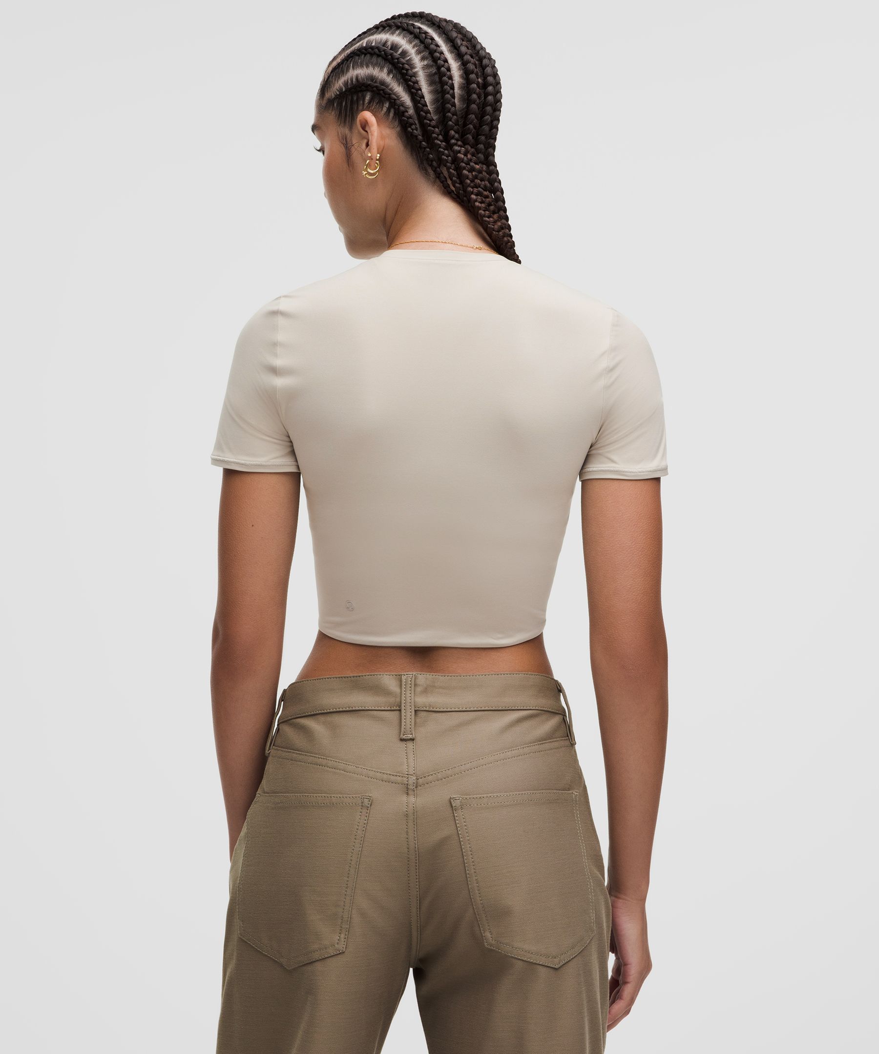 Wundermost Ultra-Soft Nulu Crewneck Cropped T-Shirt