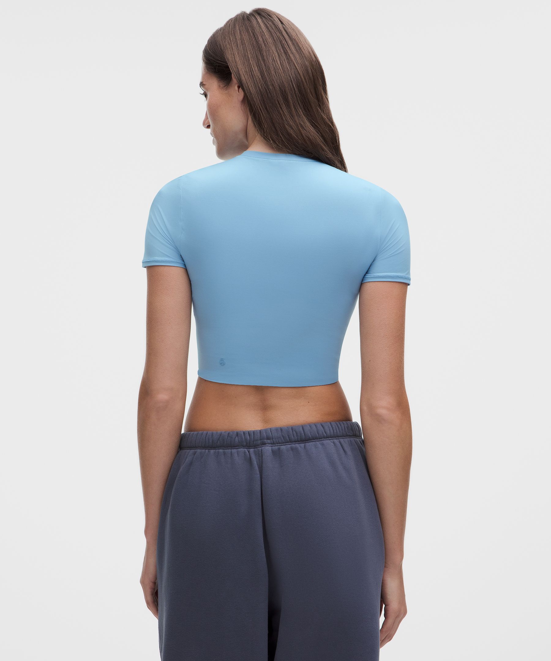 Wundermost Ultra-Soft Nulu Crewneck Cropped T-Shirt
