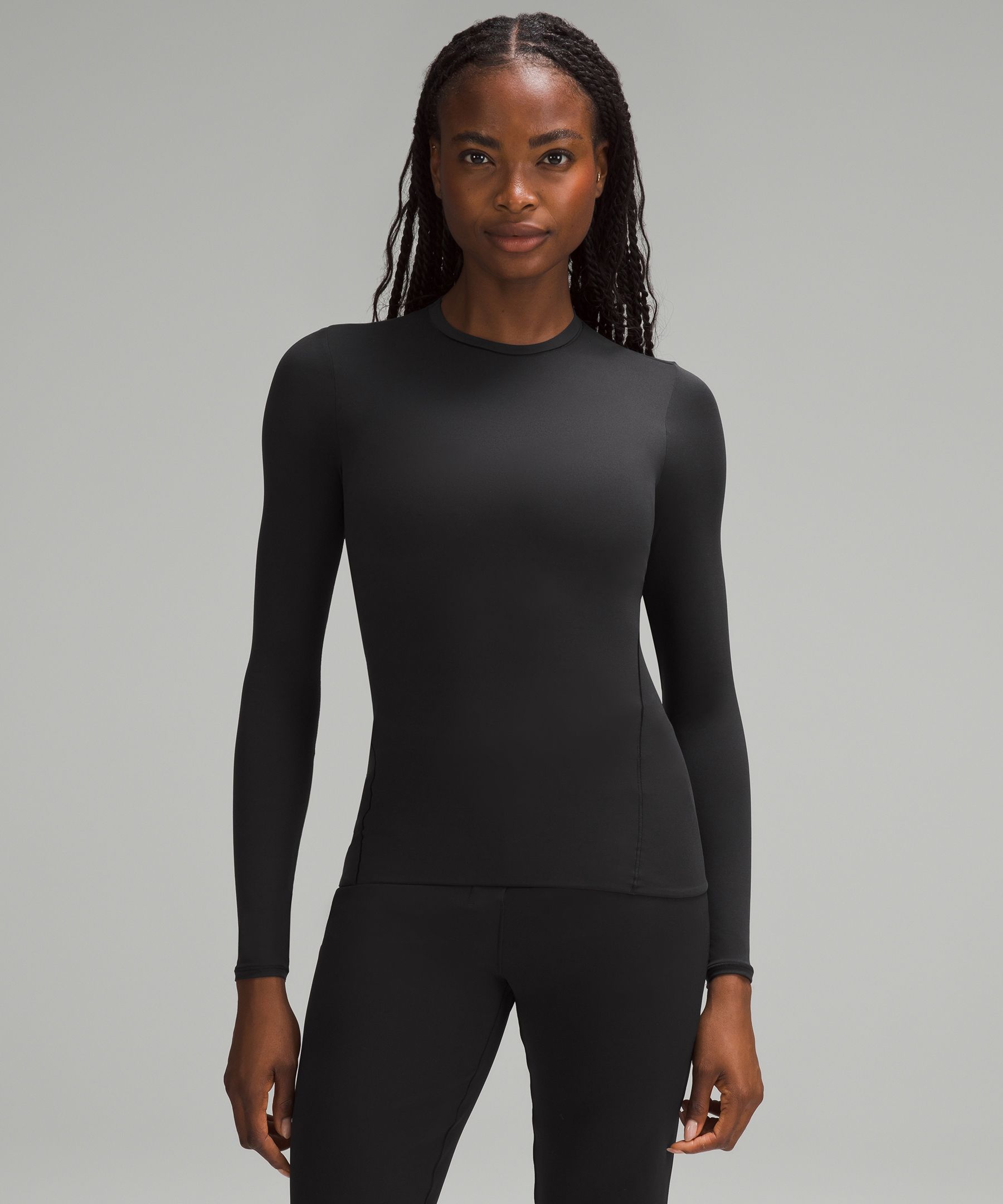 Lululemon Women's Uncovered Long Sleeve Crop Top in Black Size US 4