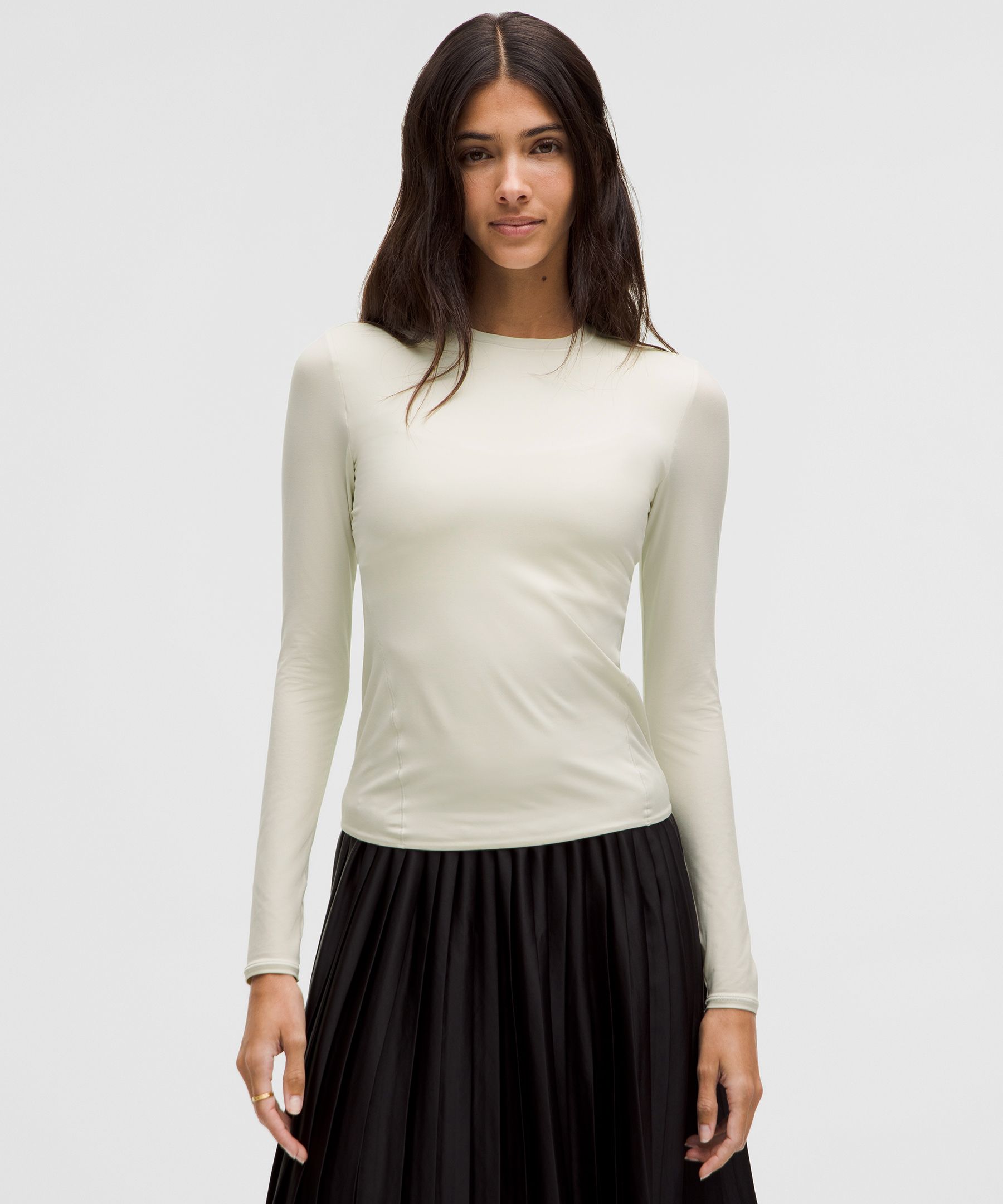 White long outlet sleeve top womens