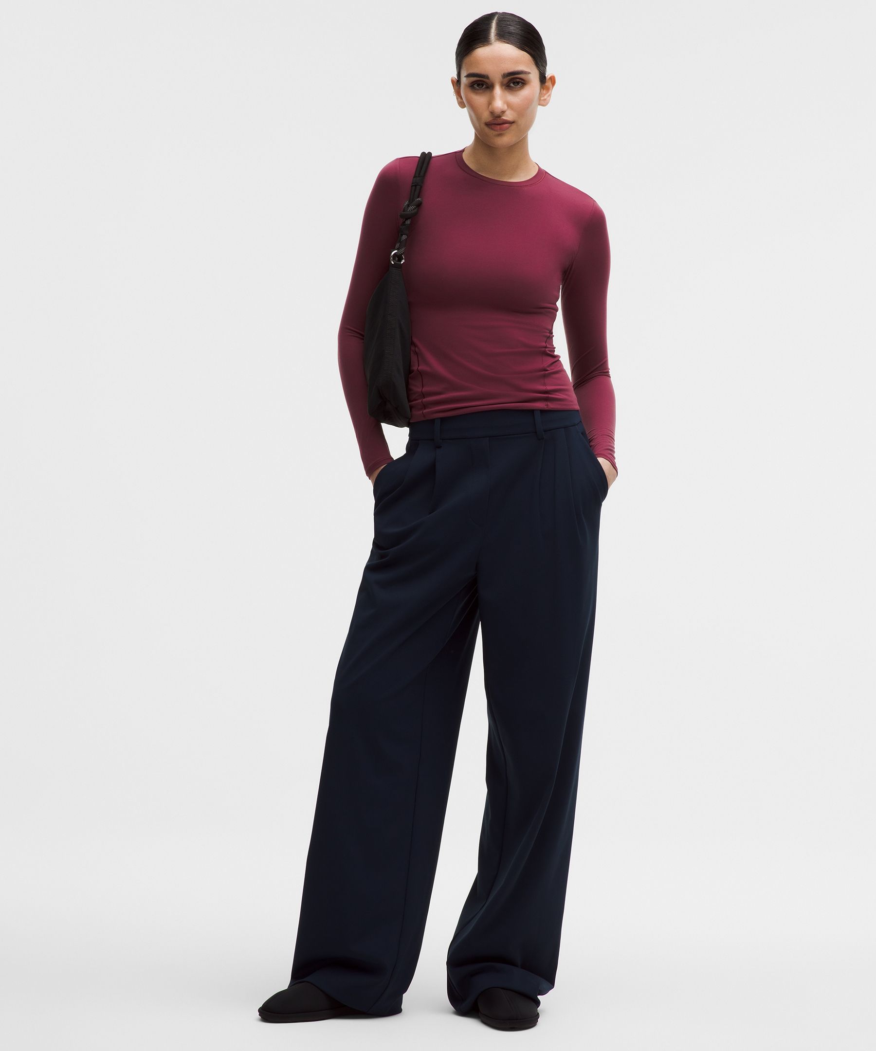 Wundermost Ultra-Soft Nulu Crewneck Long-Sleeve Shirt
