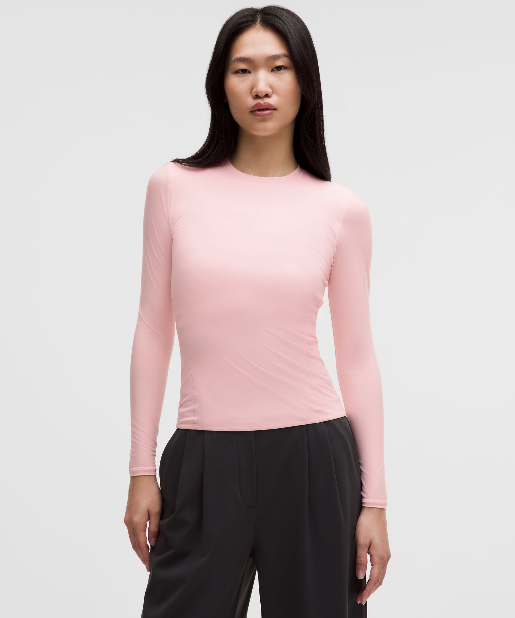 Wundermost Ultra-Soft Nulu Crewneck Long-Sleeve Shirt