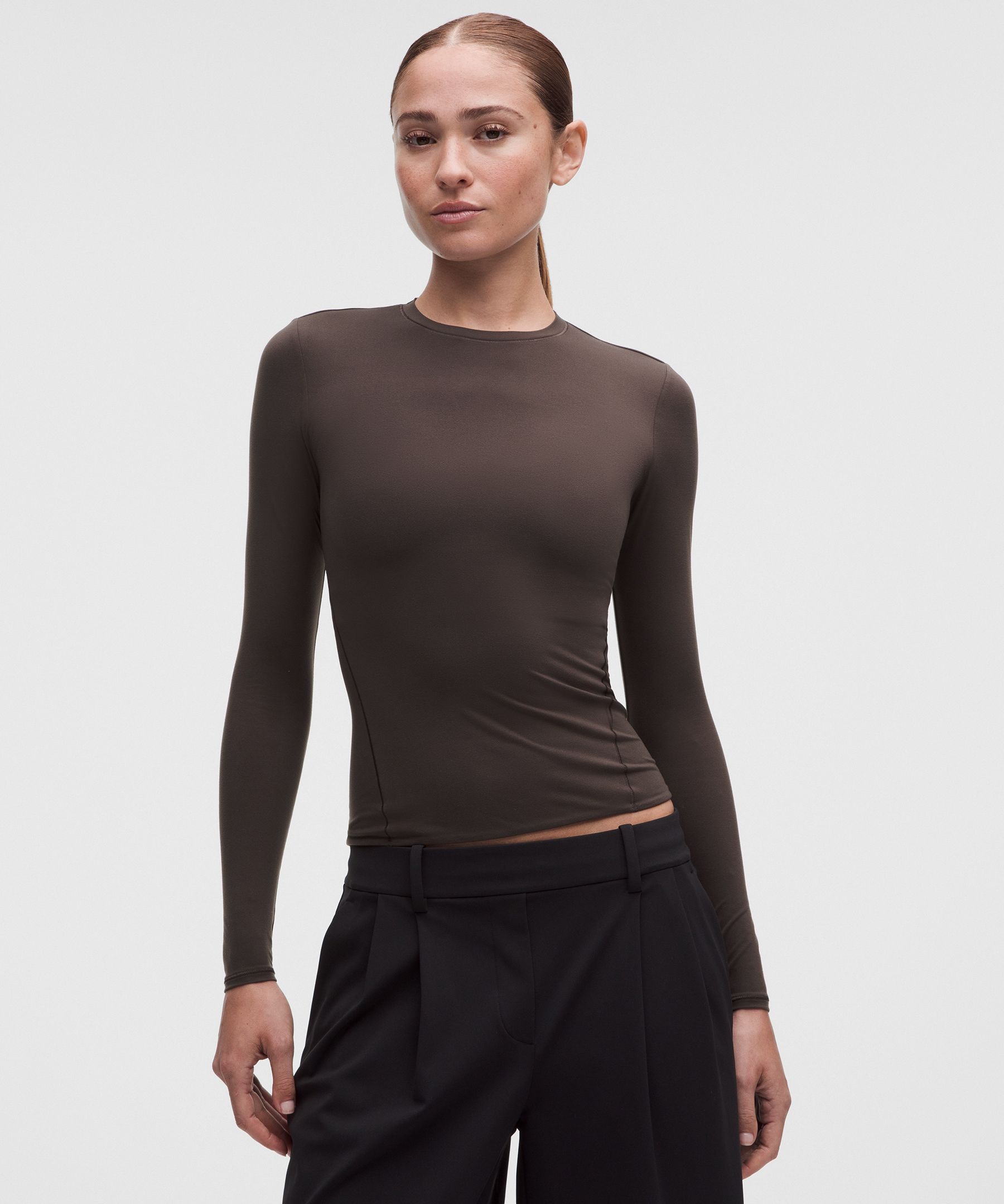 Wundermost Ultra-Soft Nulu Crewneck Long-Sleeve Shirt