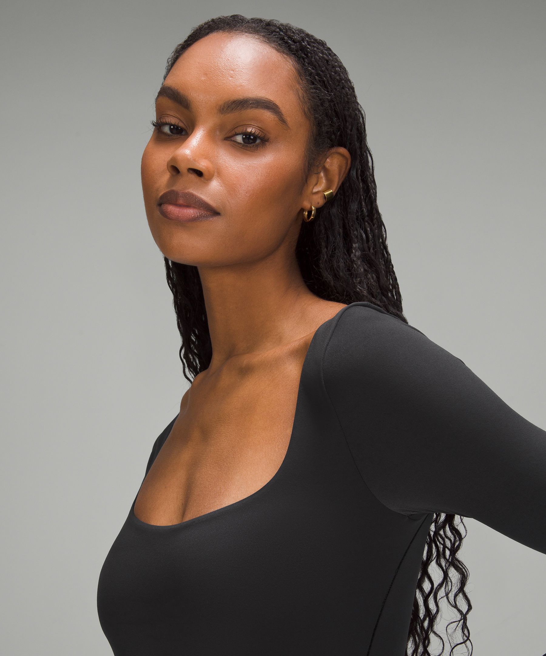 Lululemon athletica Wundermost Ultra-Soft Nulu Square-Neck Long-Sleeve  Bodysuit, Women's Long Sleeve Shirts