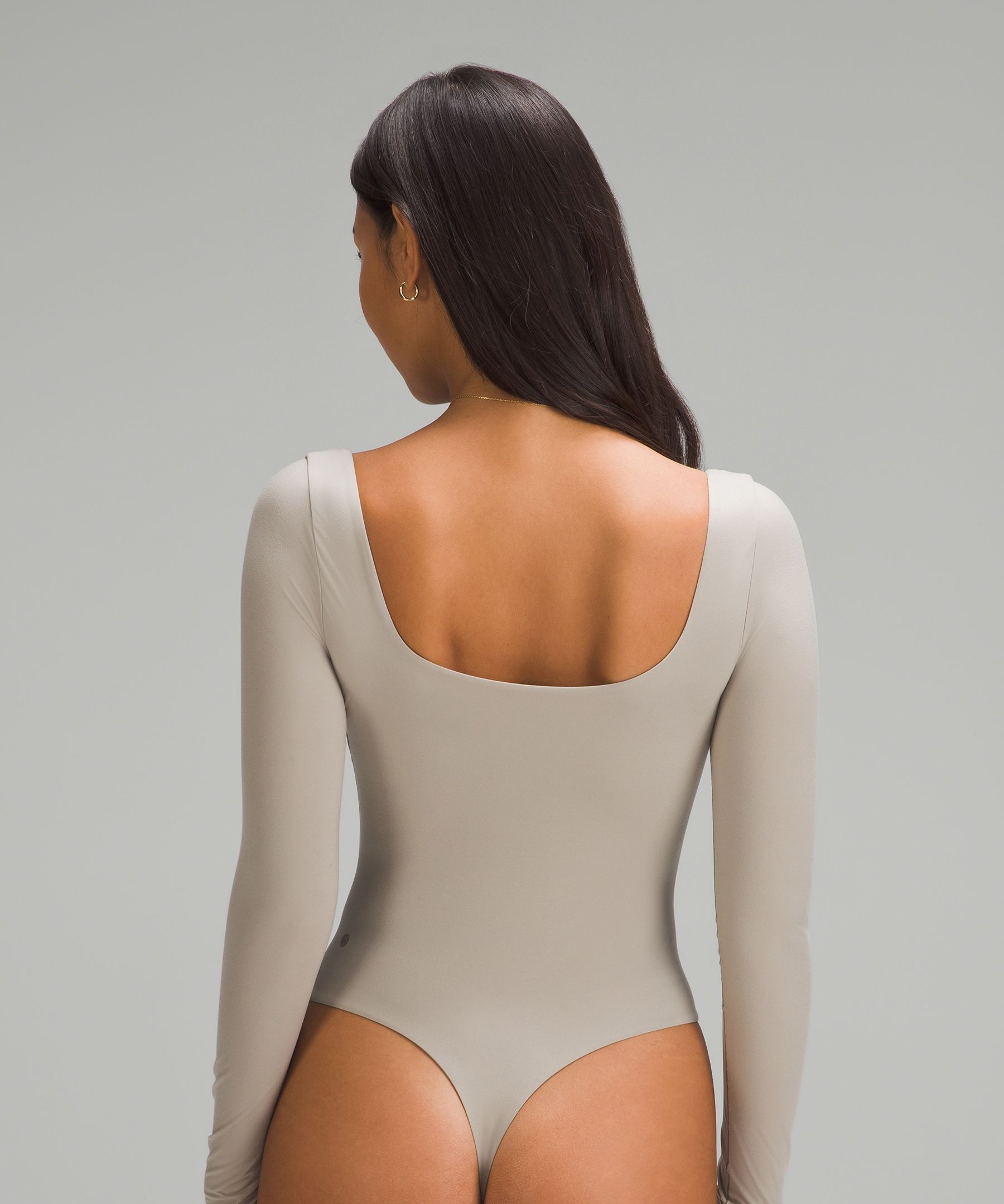 Wundermost Ultra-Soft Nulu Square-Neck Long-Sleeve Bodysuit