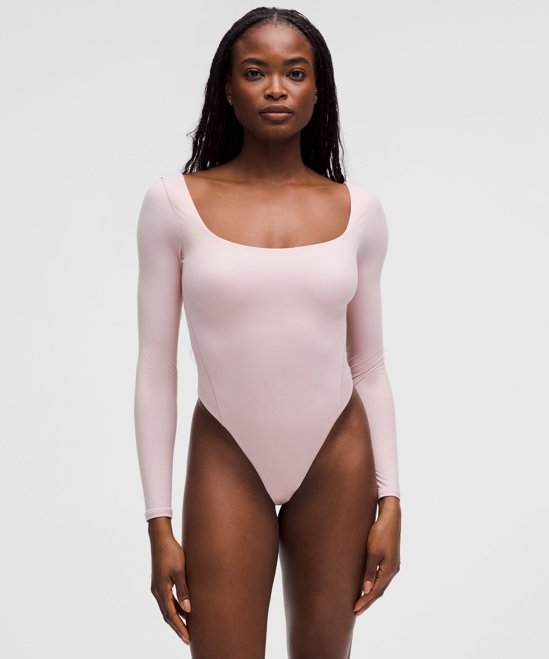 Wundermost Ultra-Soft Nulu Square-Neck Long-Sleeve Bodysuit