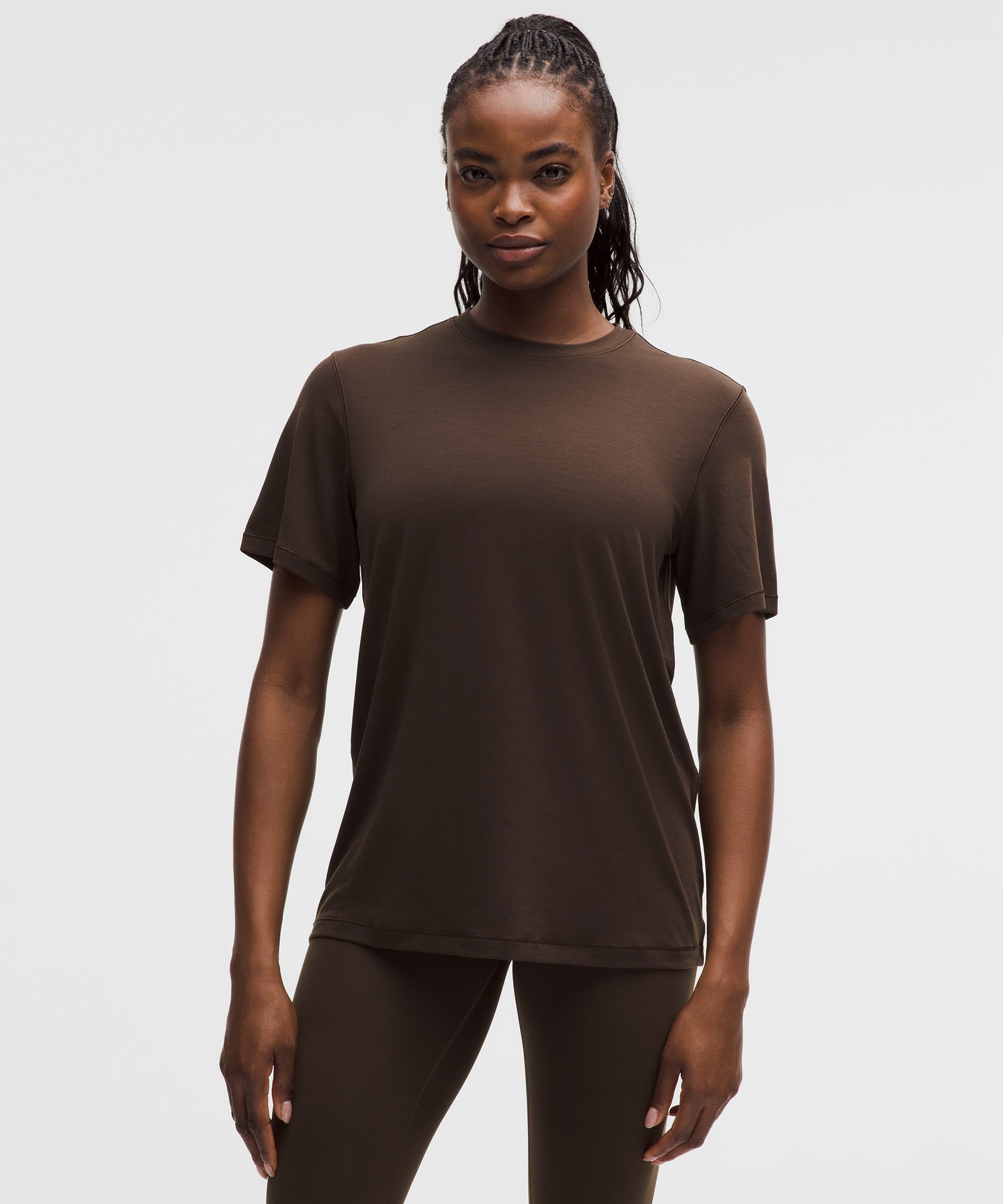lululemon – Women’s Jersey Training Short-Sleeve Shirt – Color Brown – Size 18