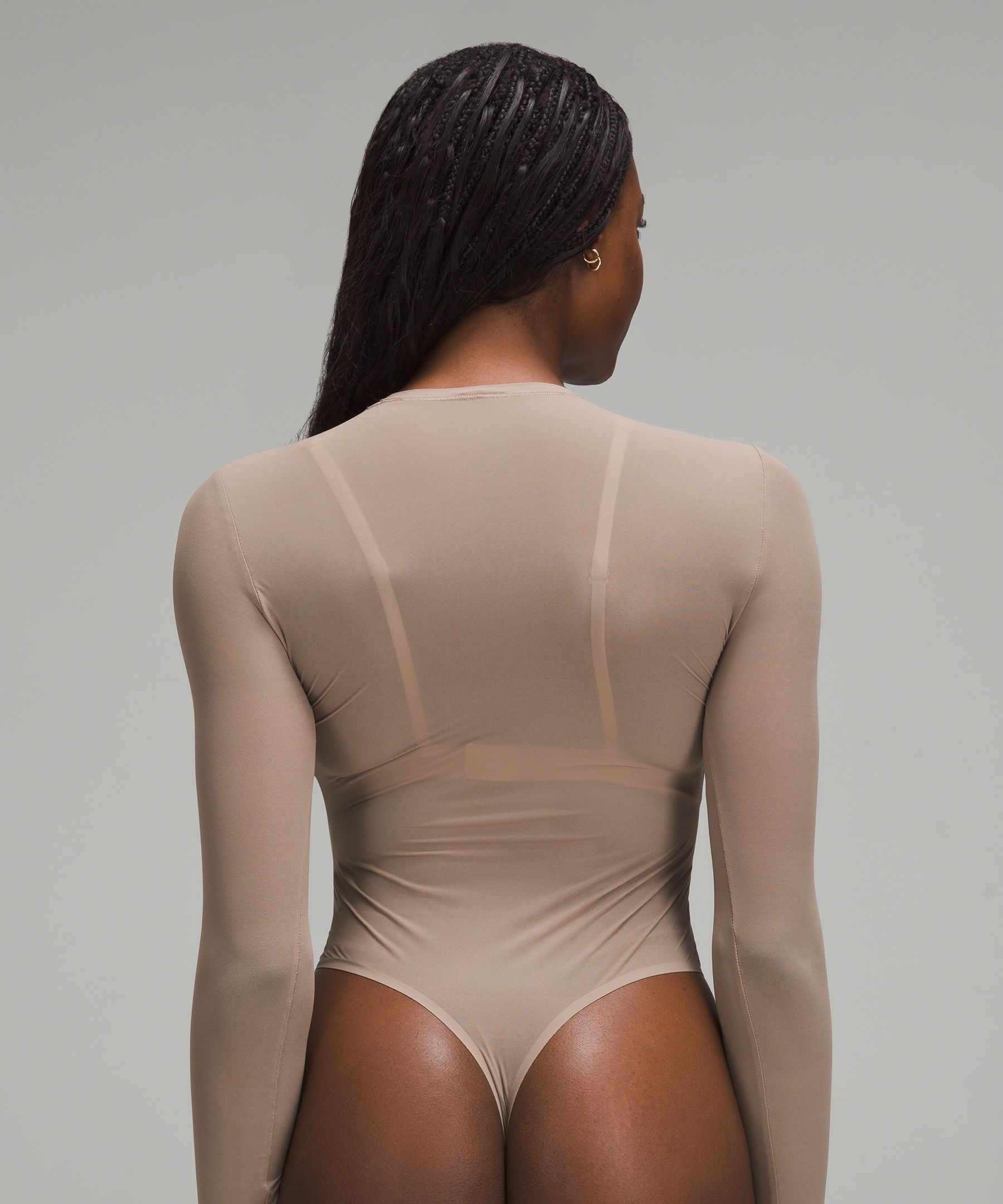 Shop Lululemon Nulu Mesh Long-sleeve Crewneck Bodysuit