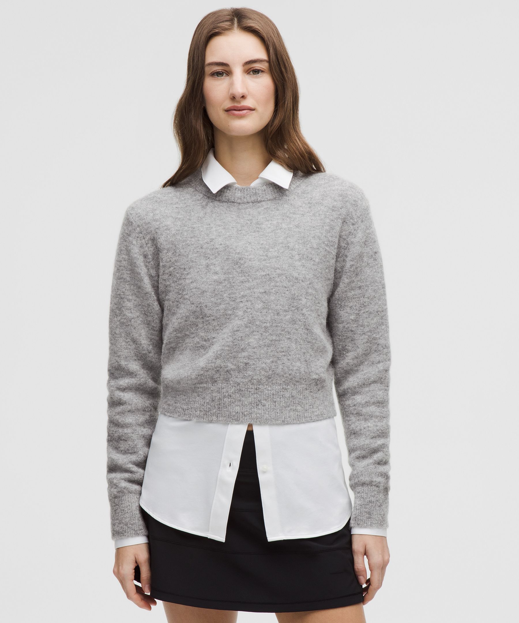 Alpaca Wool-Blend Cropped Sweater