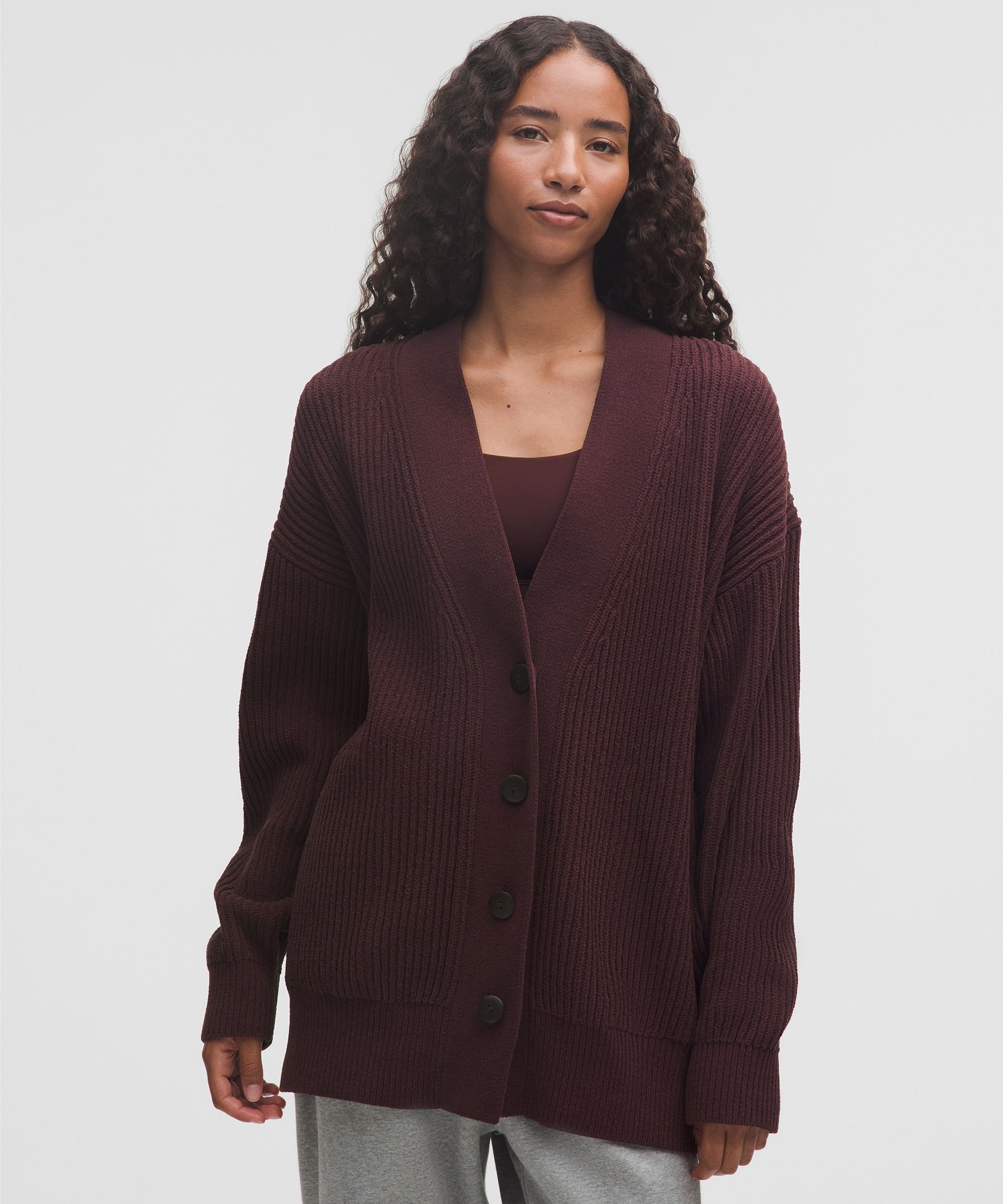 Knit Button-Front Cardigan