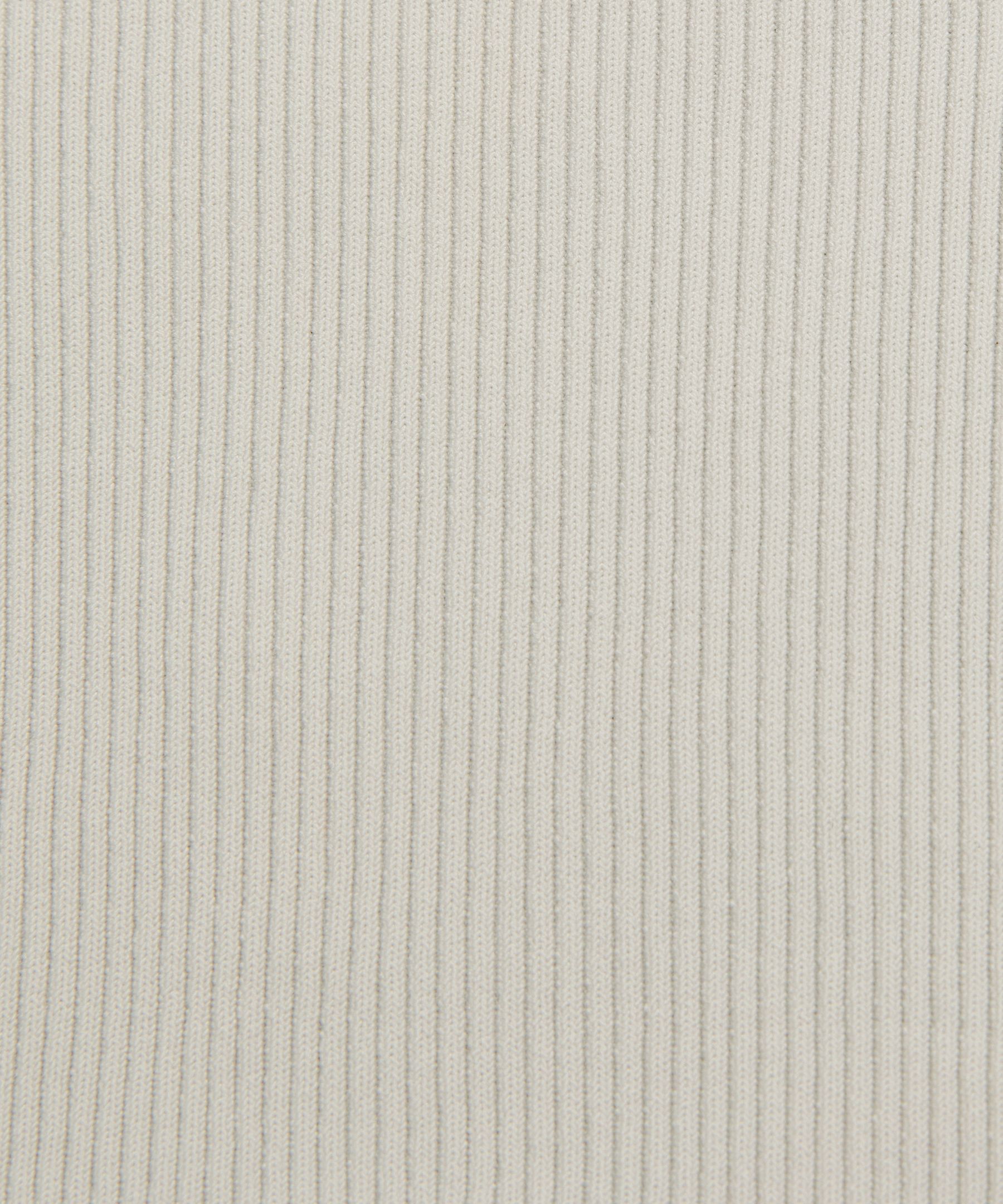 Shop Lululemon Ribbed-knit Twist-back Mockneck Sweater