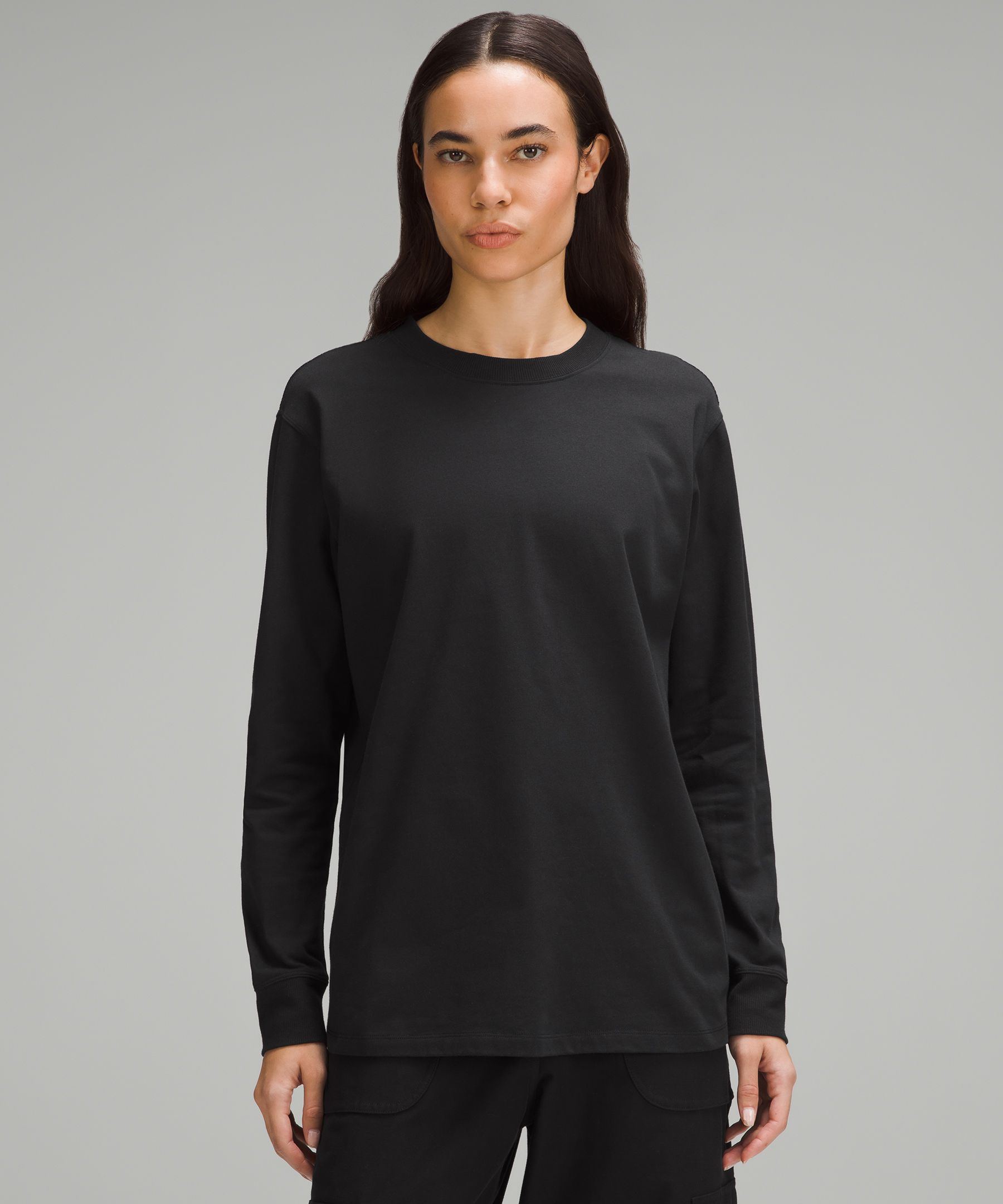 Lululemon Heavyweight Cotton Cropped 3/4 Sleeve Shirt - Black - lulu  fanatics