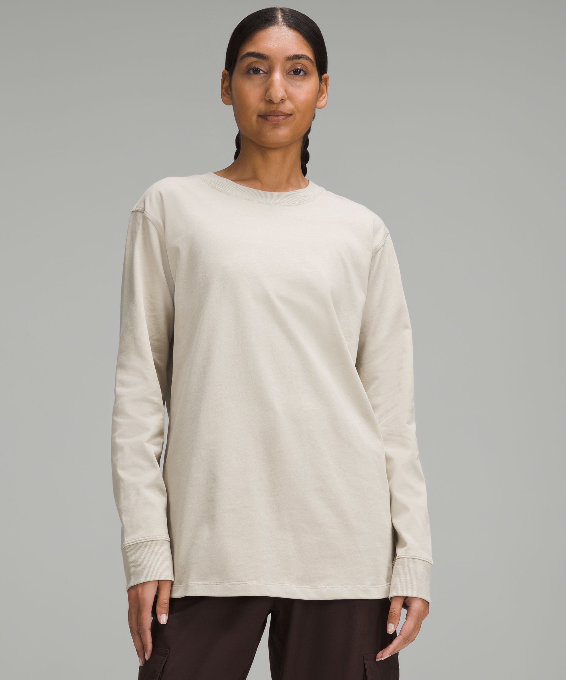 Mama  Lululemon Kitsilano Black White Long Sleeve Top