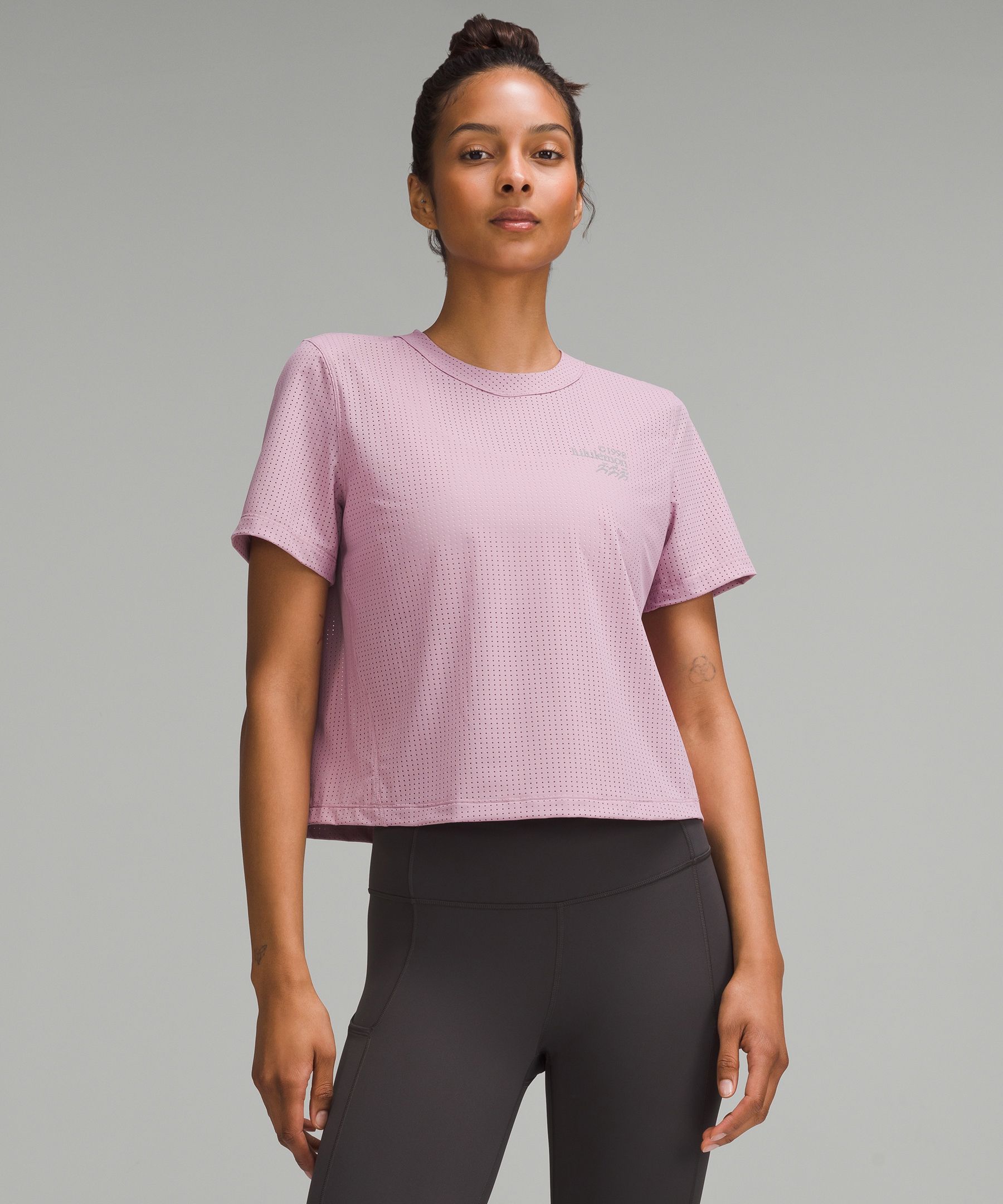 Lululemon Breathable Running Short-sleeve Shirt In Pink