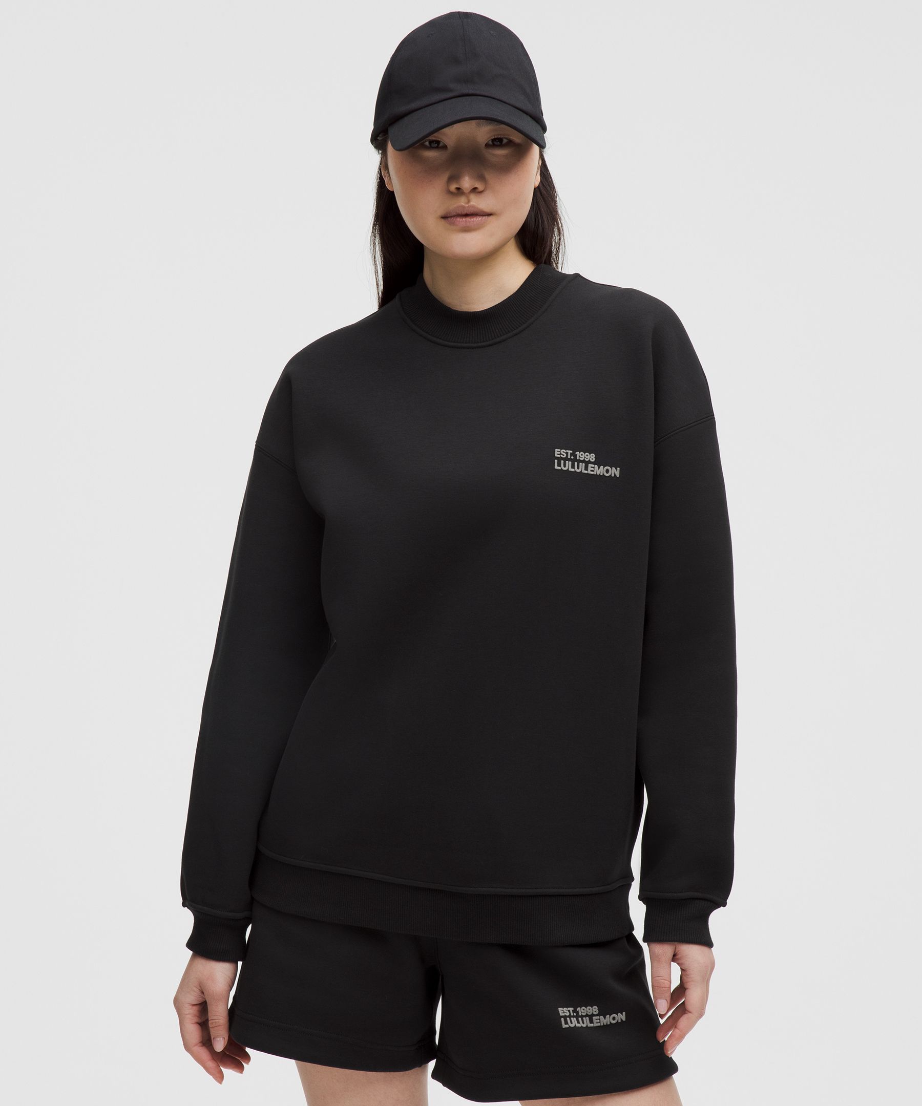 Heavyweight Fleece Oversized Pullover - Black,Neutral