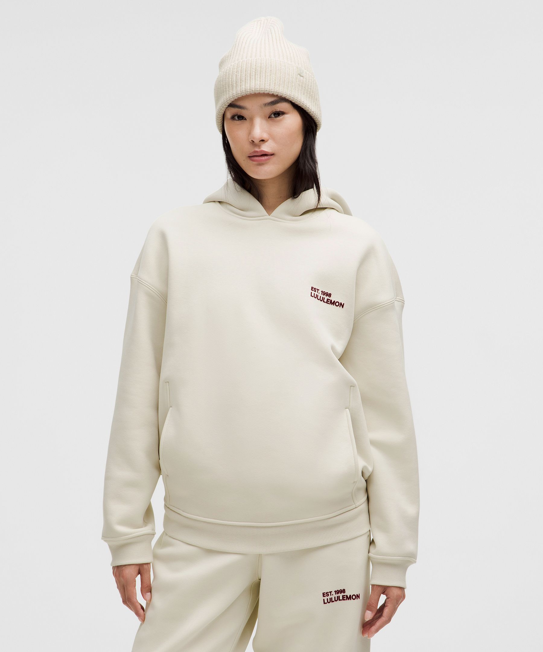 Heavyweight Fleece Oversized Hoodie - White,Neutral