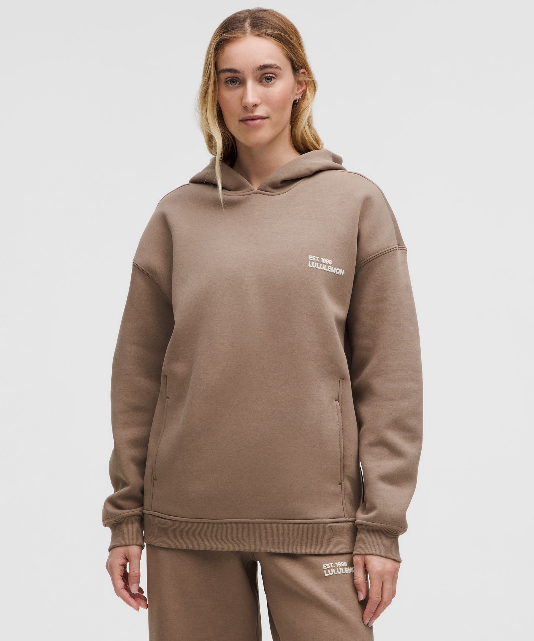 Heavyweight Fleece Oversized Hoodie - Brown,Neutral