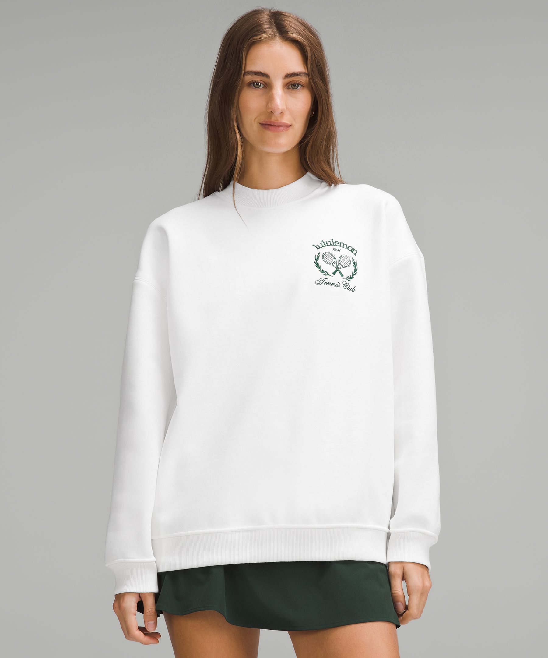 Heavyweight Fleece Pullover Tennis Club - White,Neutral