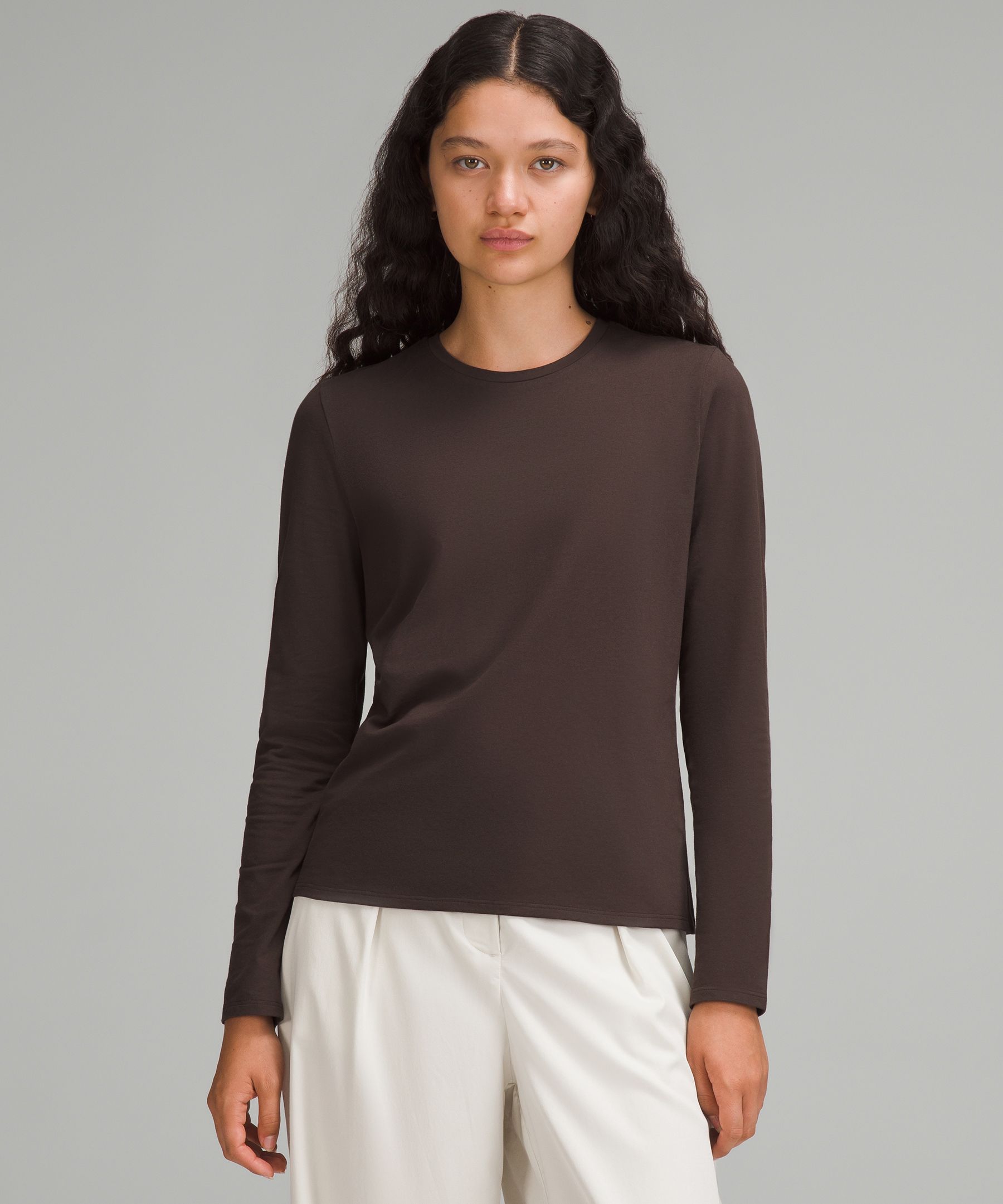 Organic Cotton Crewneck Long-Sleeve Shirt