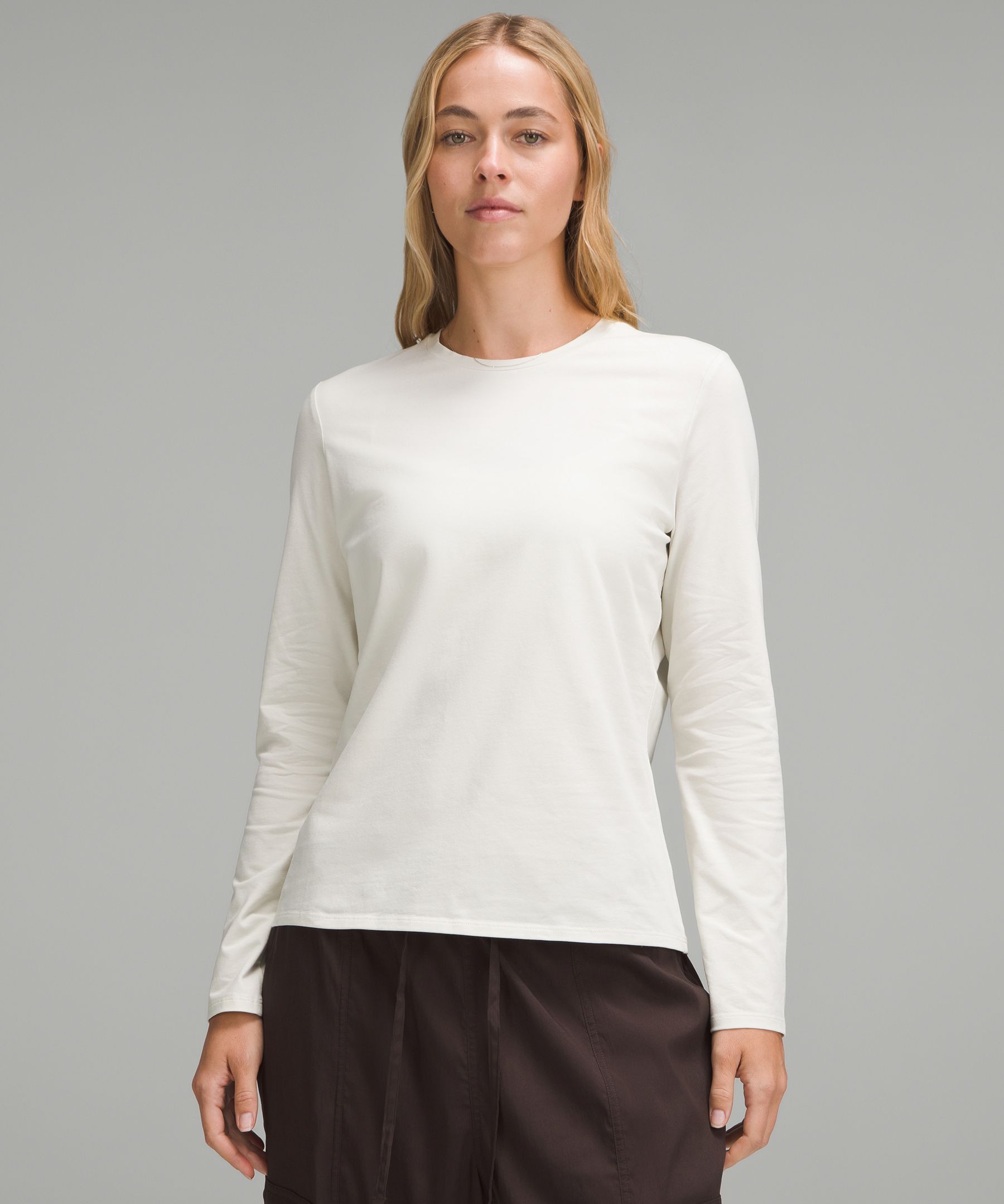 Organic Cotton Crewneck Long-Sleeve Shirt