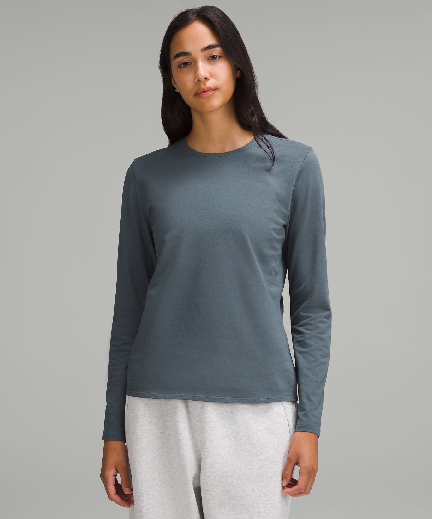 Organic Cotton Crewneck Long-Sleeve Shirt