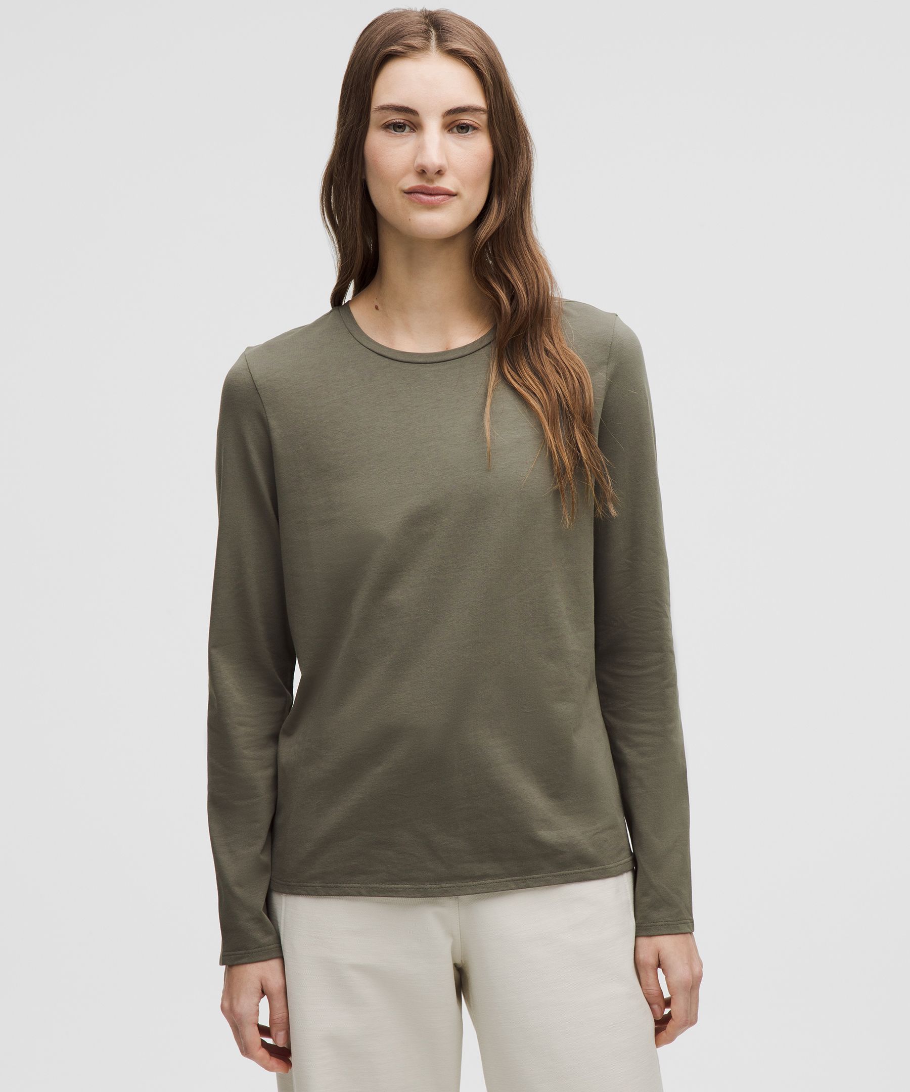 Organic Cotton Crewneck Long-Sleeve Shirt