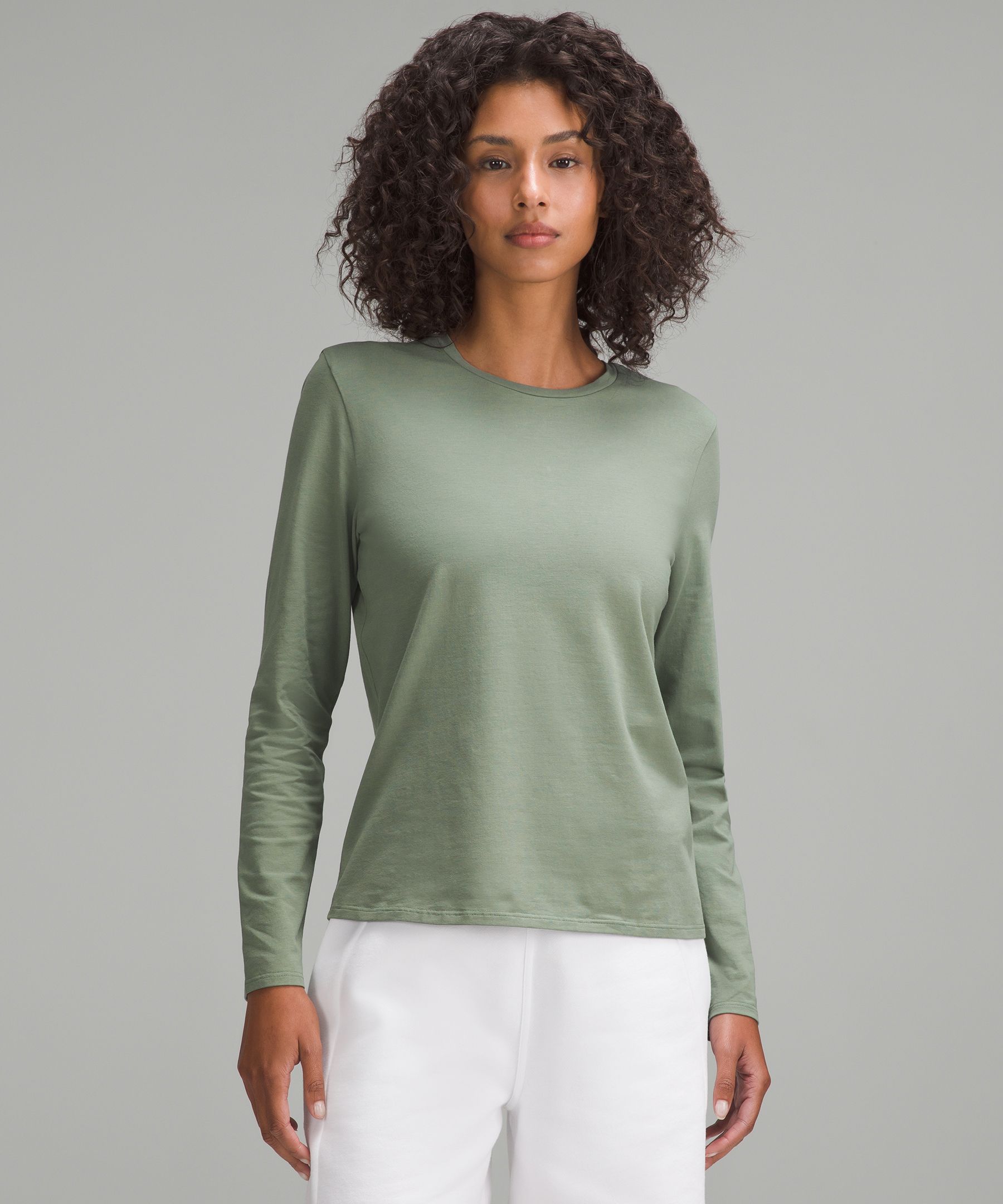 Organic Cotton Crewneck Long-Sleeve Shirt | Women's Long Sleeve Shirts