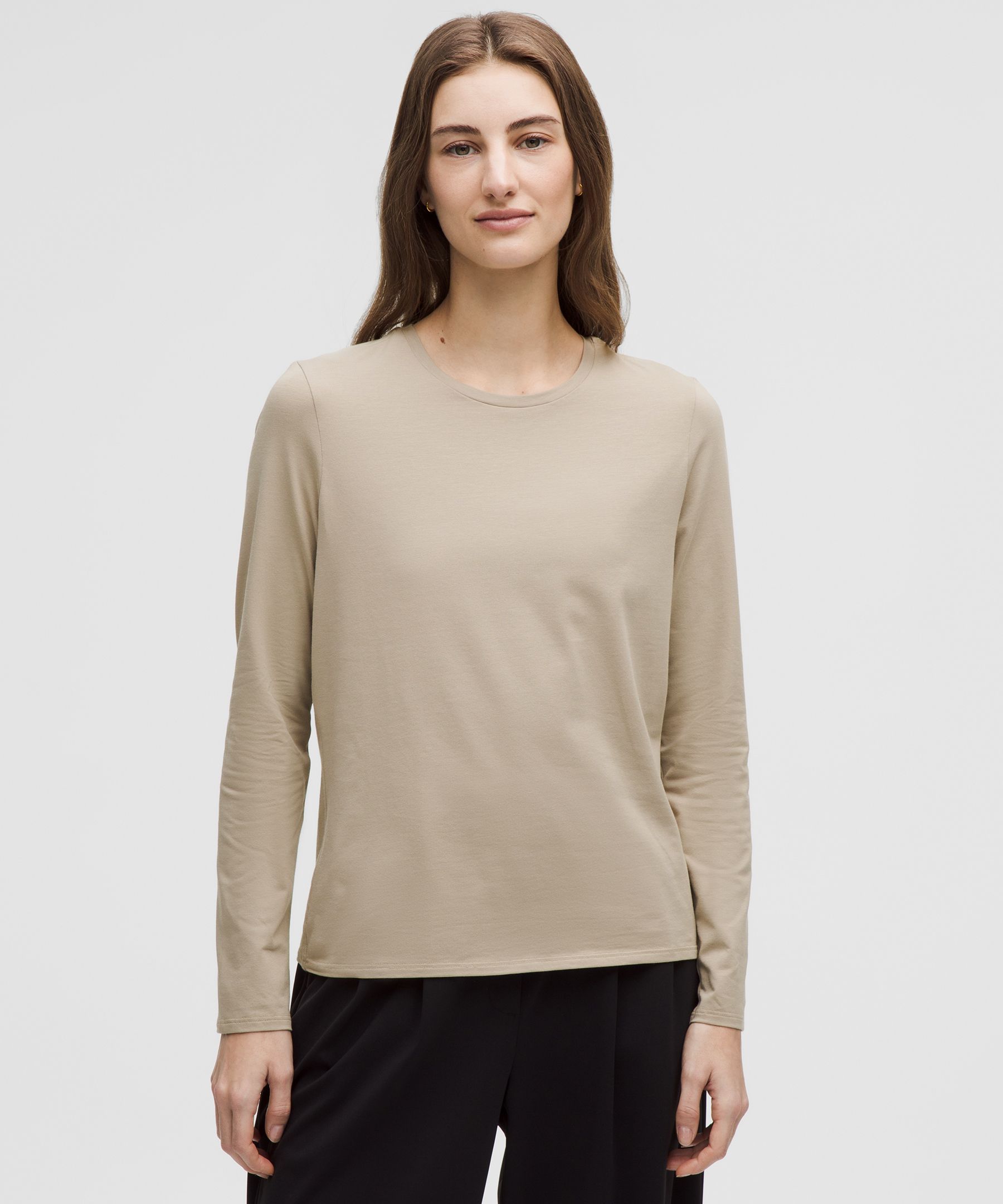 Organic Cotton Crewneck Long-Sleeve Shirt