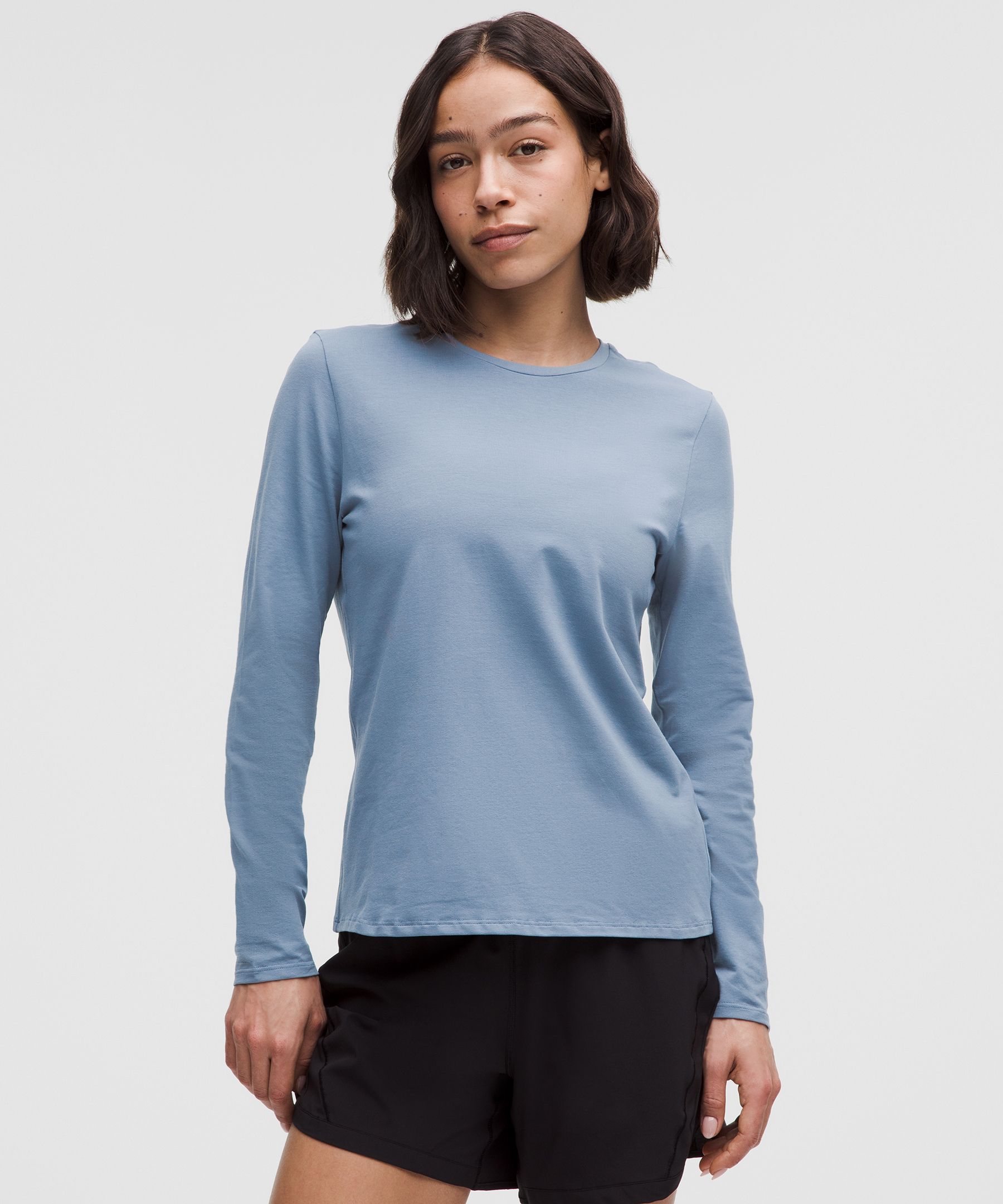 Organic Cotton Crewneck Long-Sleeve Shirt