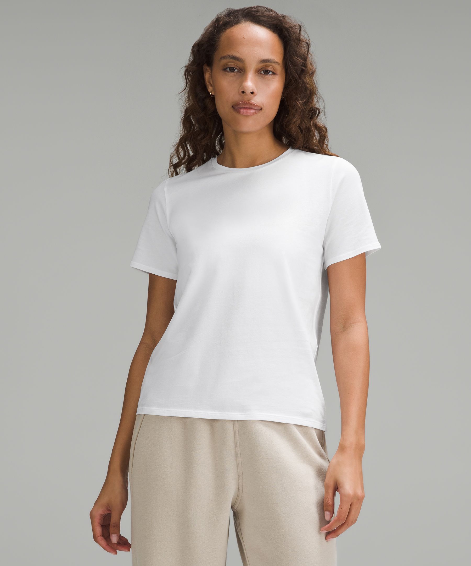 lululemon – Women's Organic Cotton Straight-Hem Crewneck T-Shirt – Color White – Size M