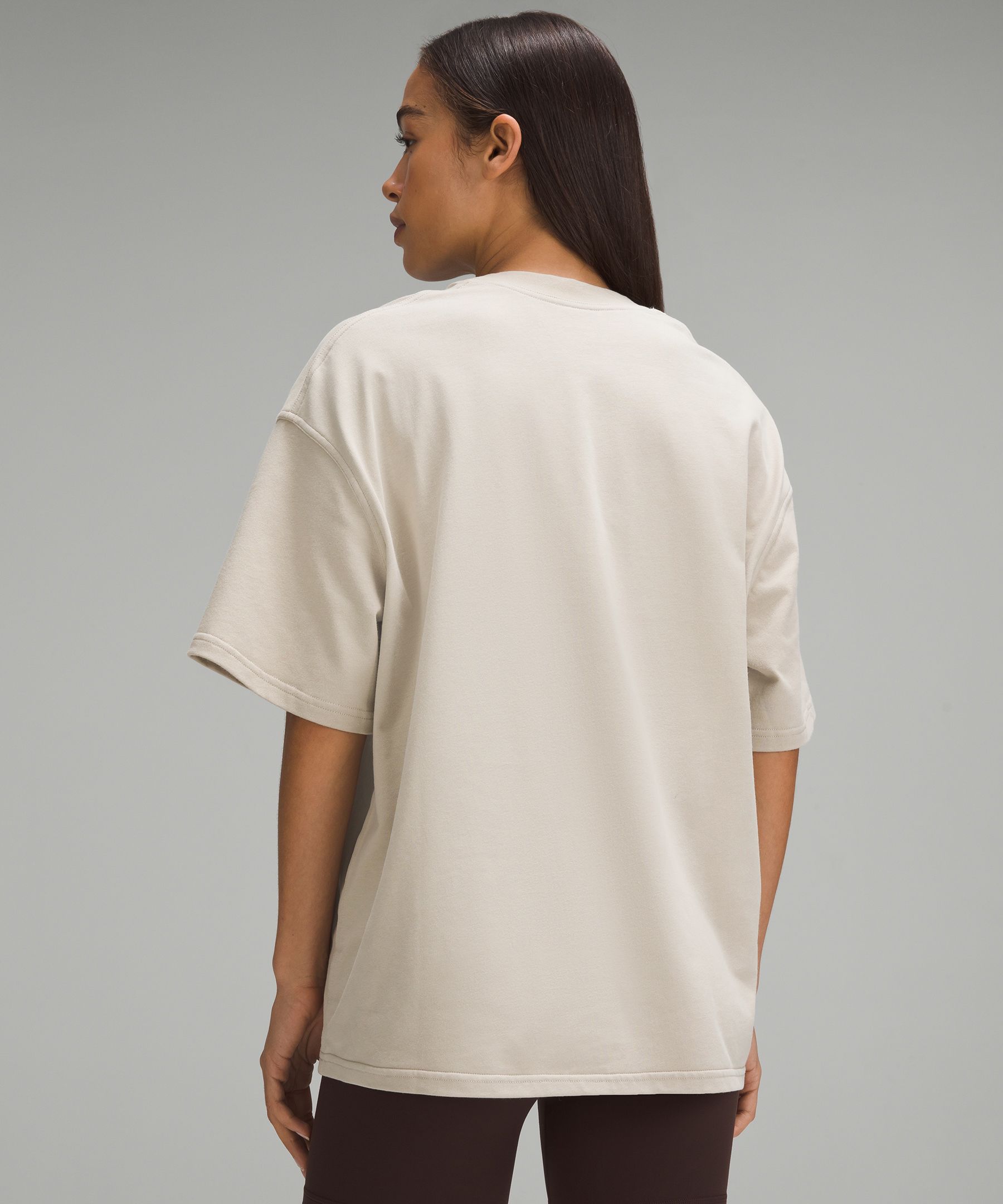 Shop Lululemon Brushed Heavyweight Cotton Crewneck T-shirt