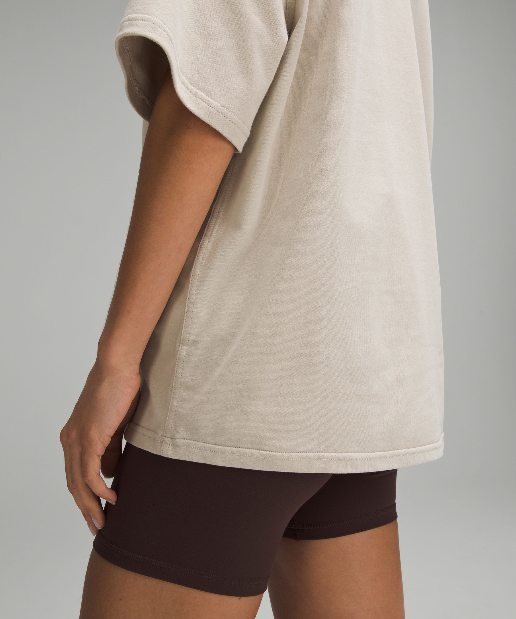 Shop Lululemon Brushed Heavyweight Cotton Crewneck T-shirt