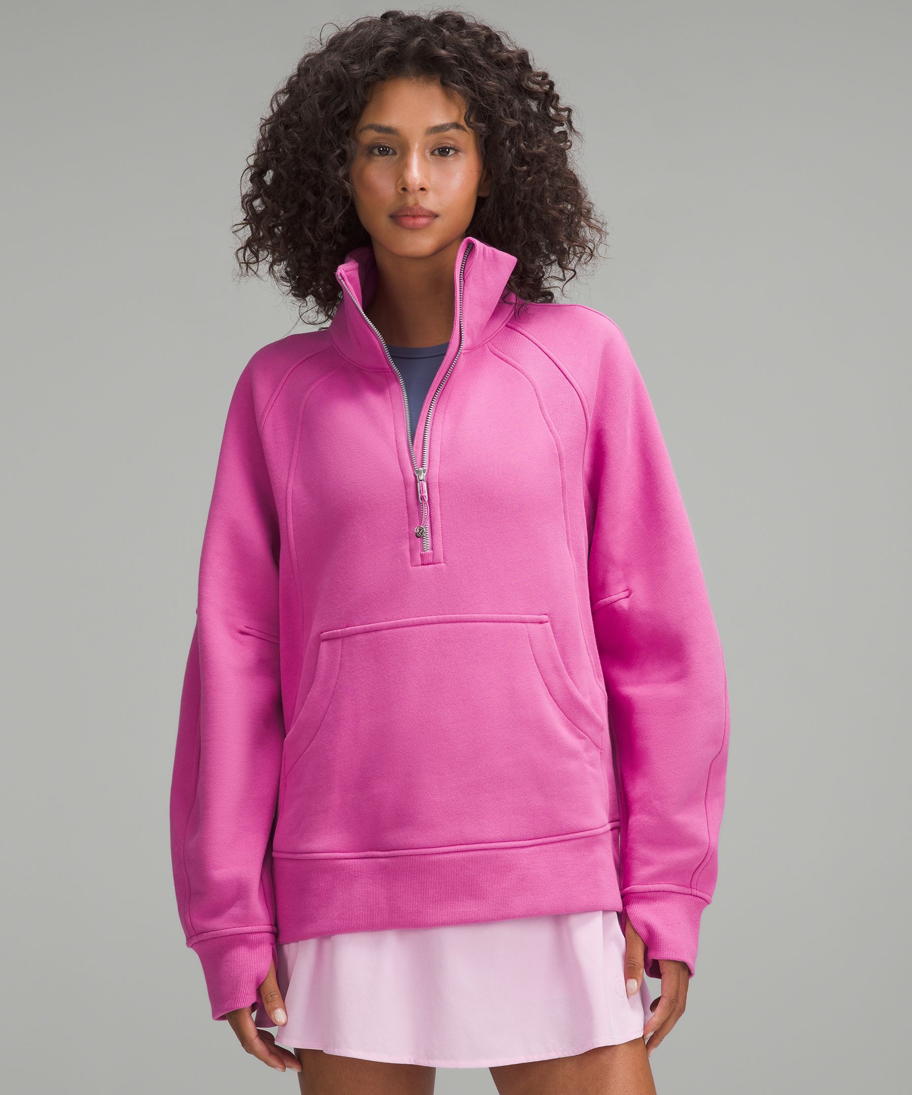 Scuba Oversized Funnel-Neck Half Zip *Long | Women's Hoodies & Sweatshirts