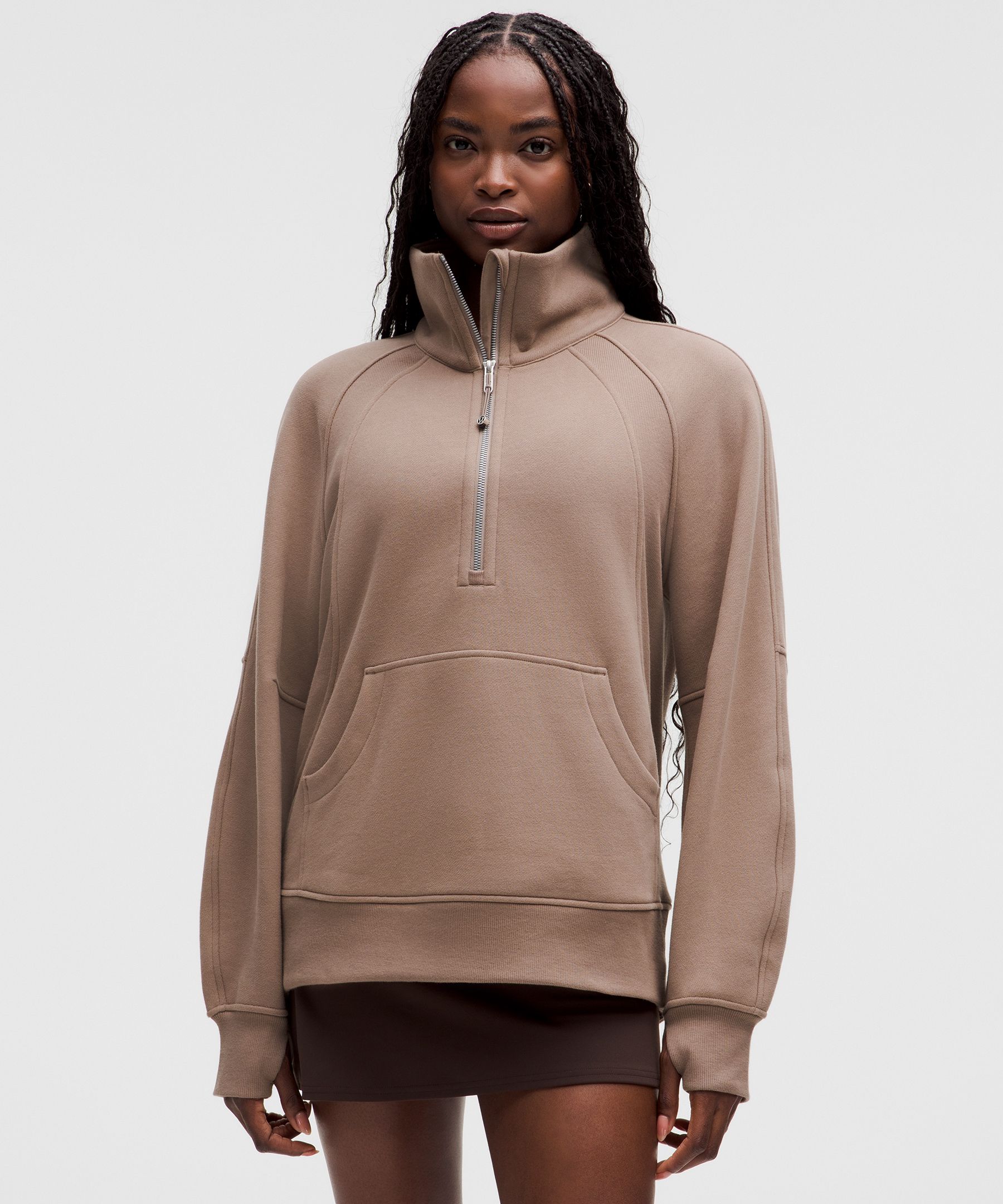 Scuba Oversized Funnel-Neck Half Zip Long