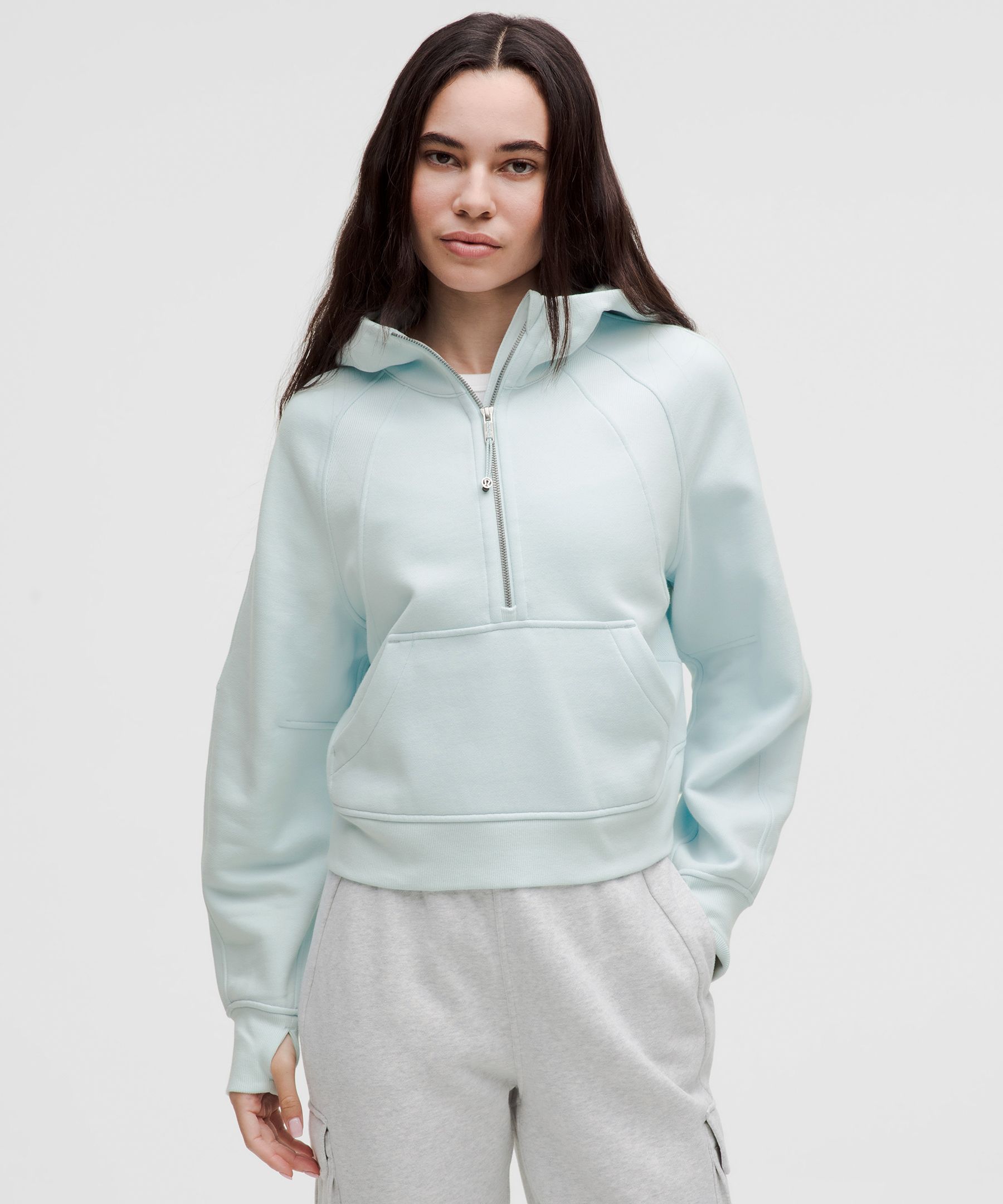 Scuba Oversized Half-Zip Hoodie - Blue