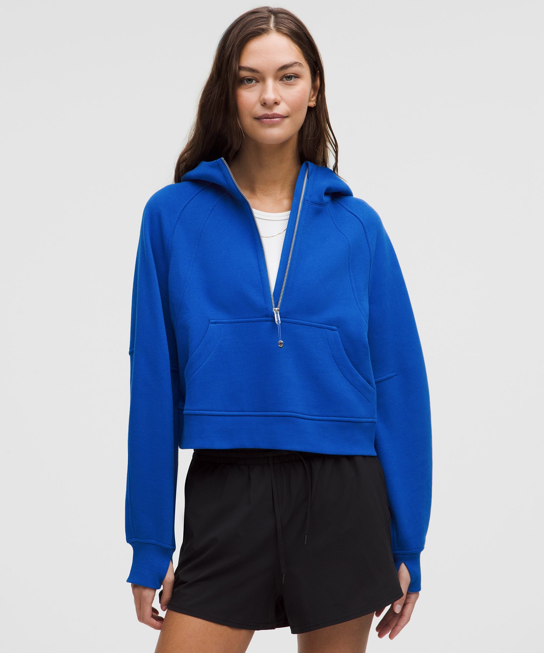 Scuba Oversized Half-Zip Hoodie - Blue