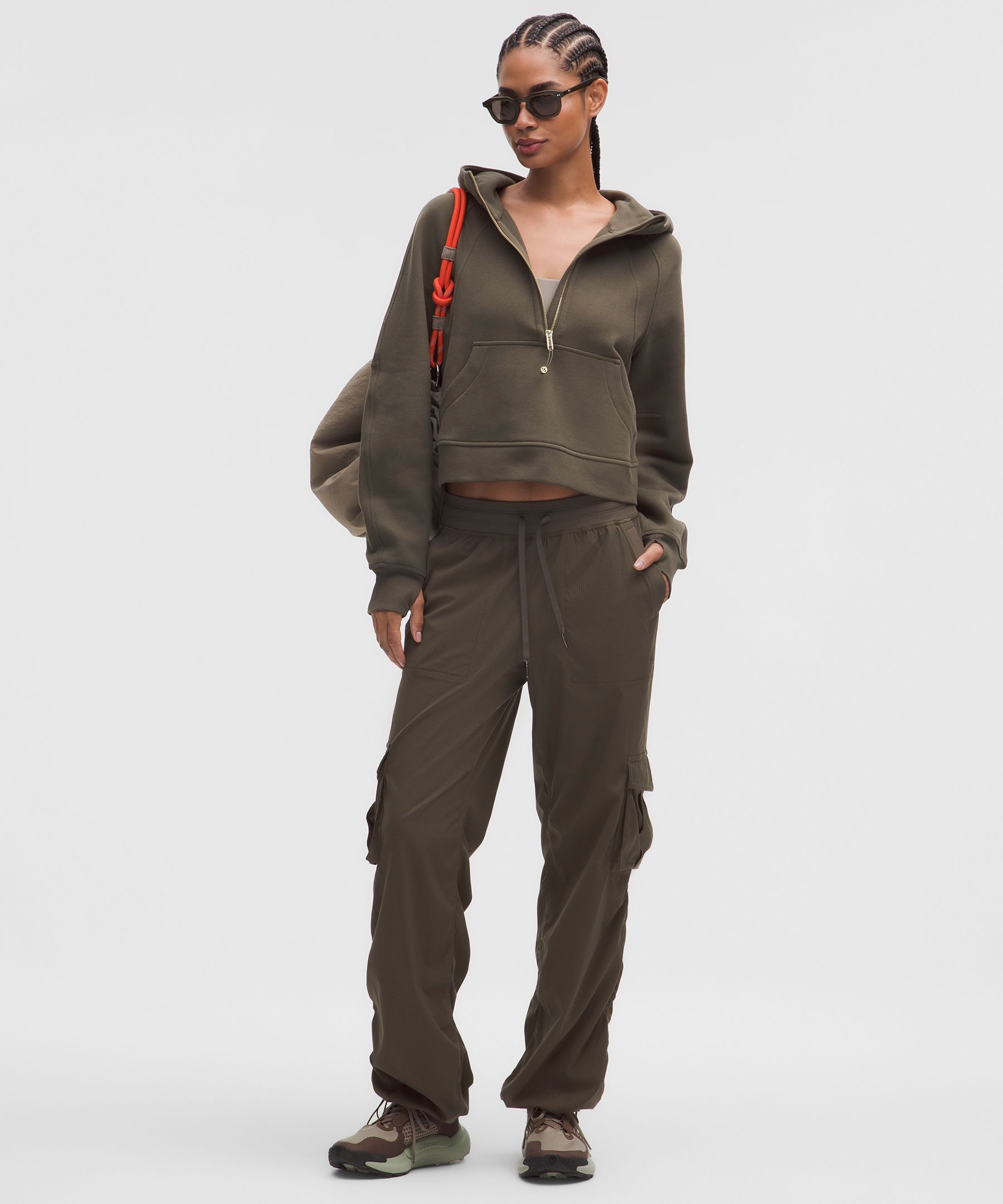 Lululemon Scuba Oversized Half-zip Hoodie In Brown