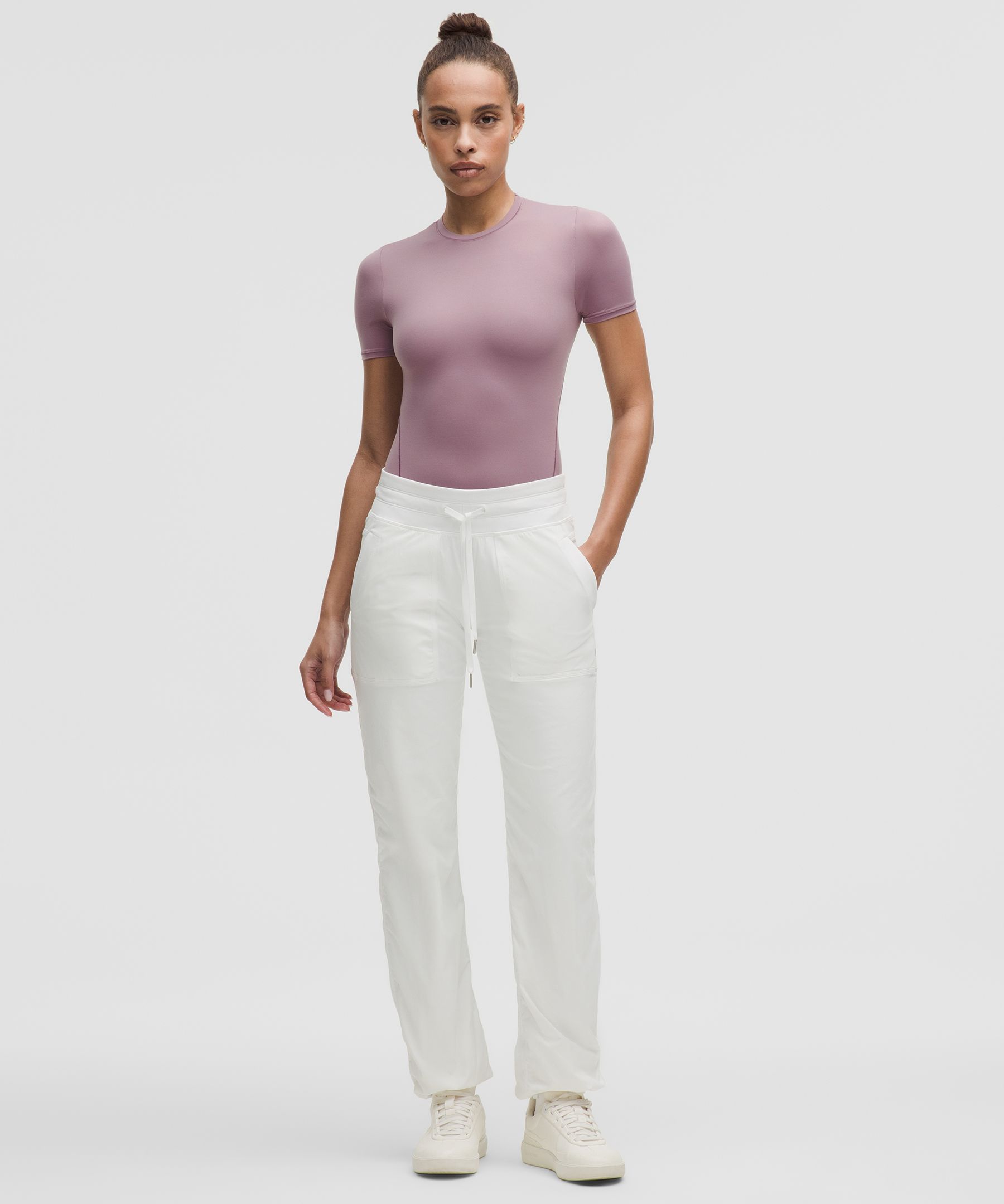 ルルレモン　Wundermost Bodysuit Lサイズ ライトパープル Wundermost Ultra-Soft Nulu Short-Sleeve Crew Thong Bodysuit