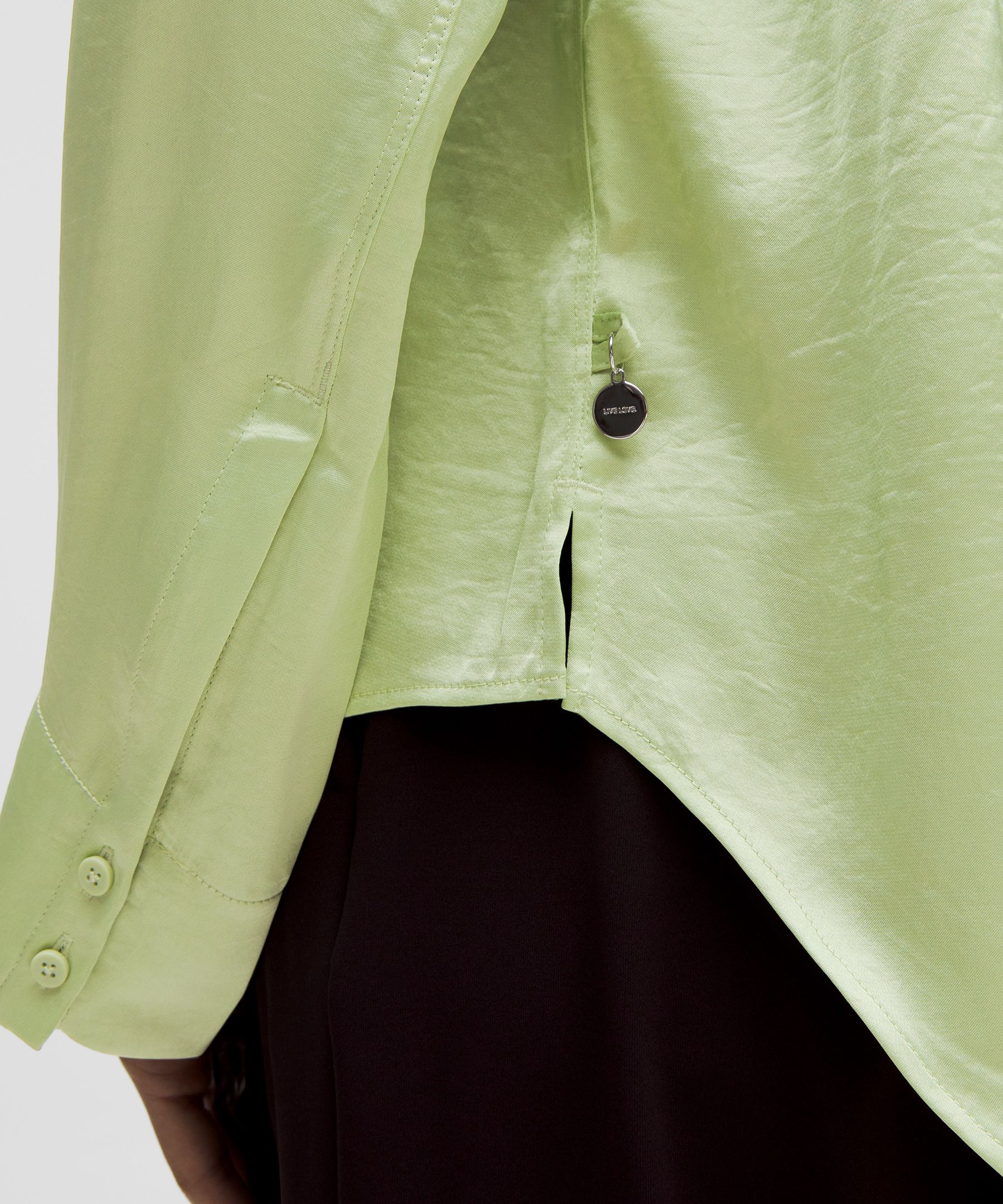 Lululemon Logo Charm Satin Collared Long-sleeve Shirt