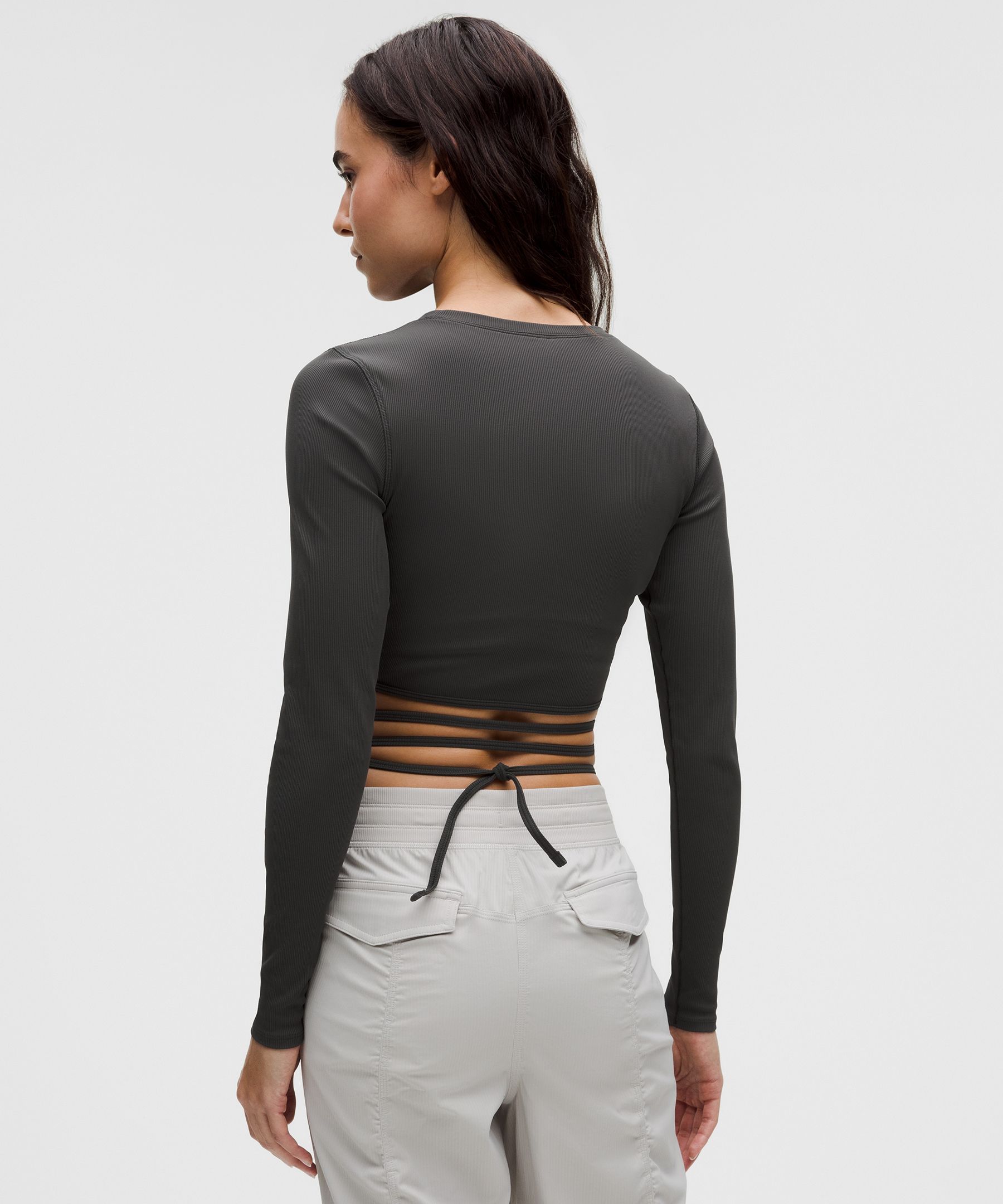 Lululemon Logo Charm Ribbed Waist-tie Long-sleeve Shirt