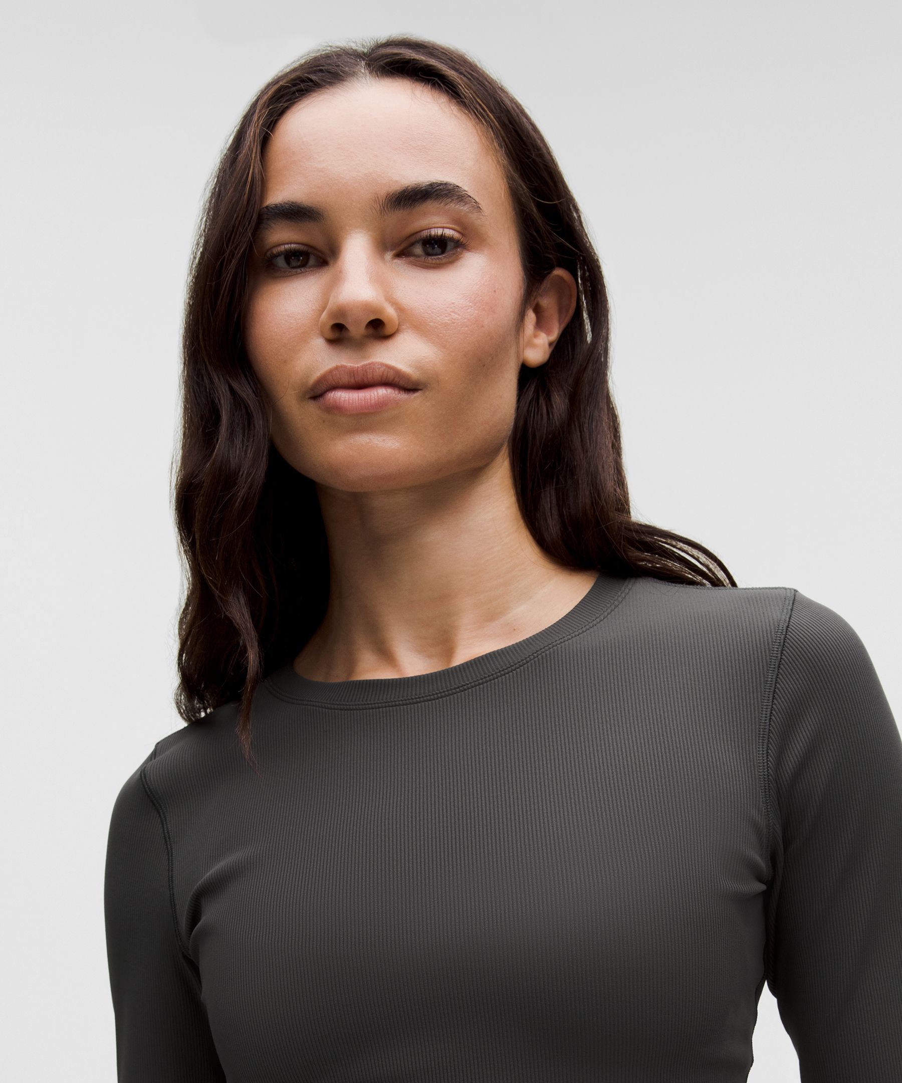 Lululemon Logo Charm Ribbed Waist-tie Long-sleeve Shirt