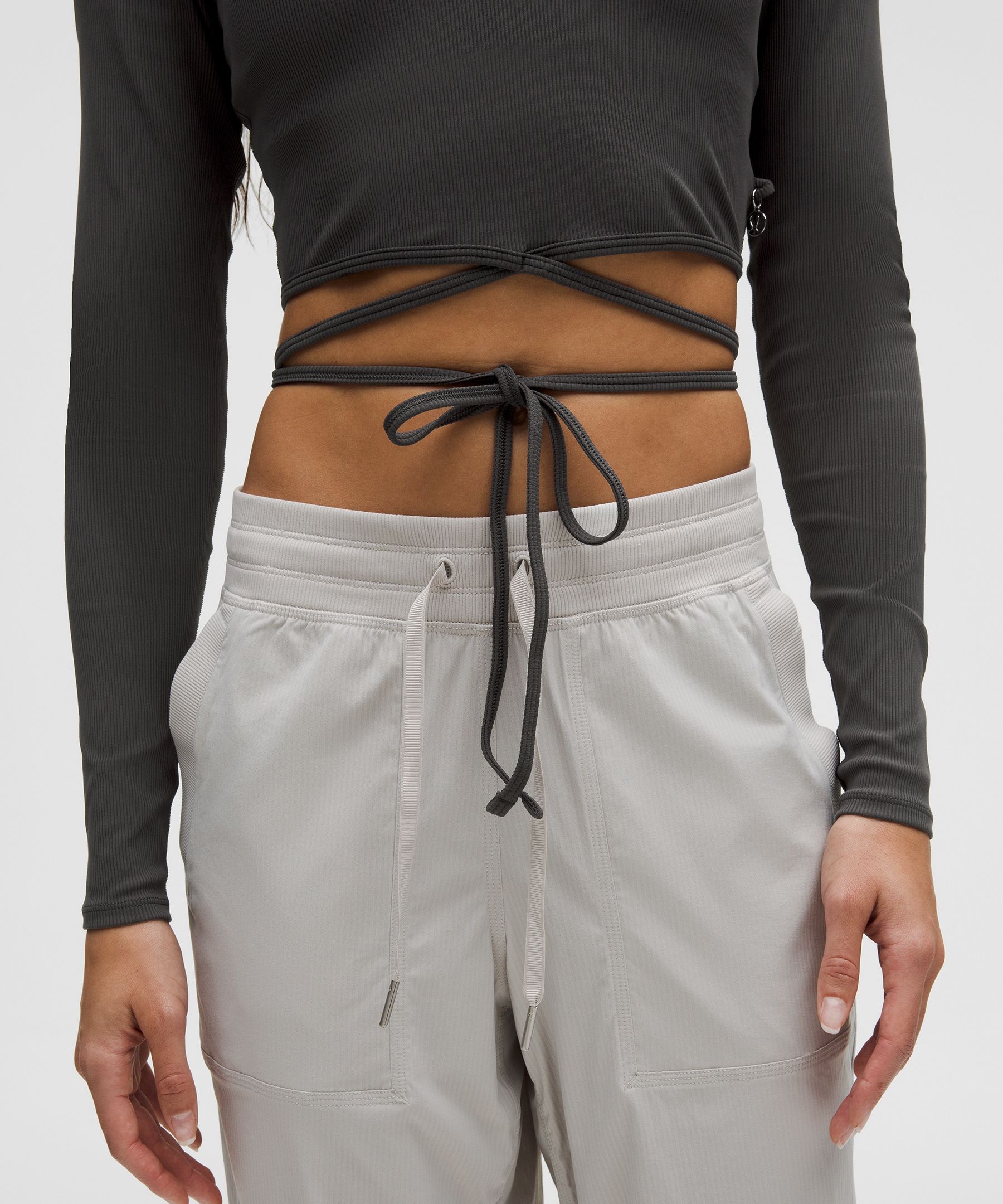 Lululemon Logo Charm Ribbed Waist-tie Long-sleeve Shirt