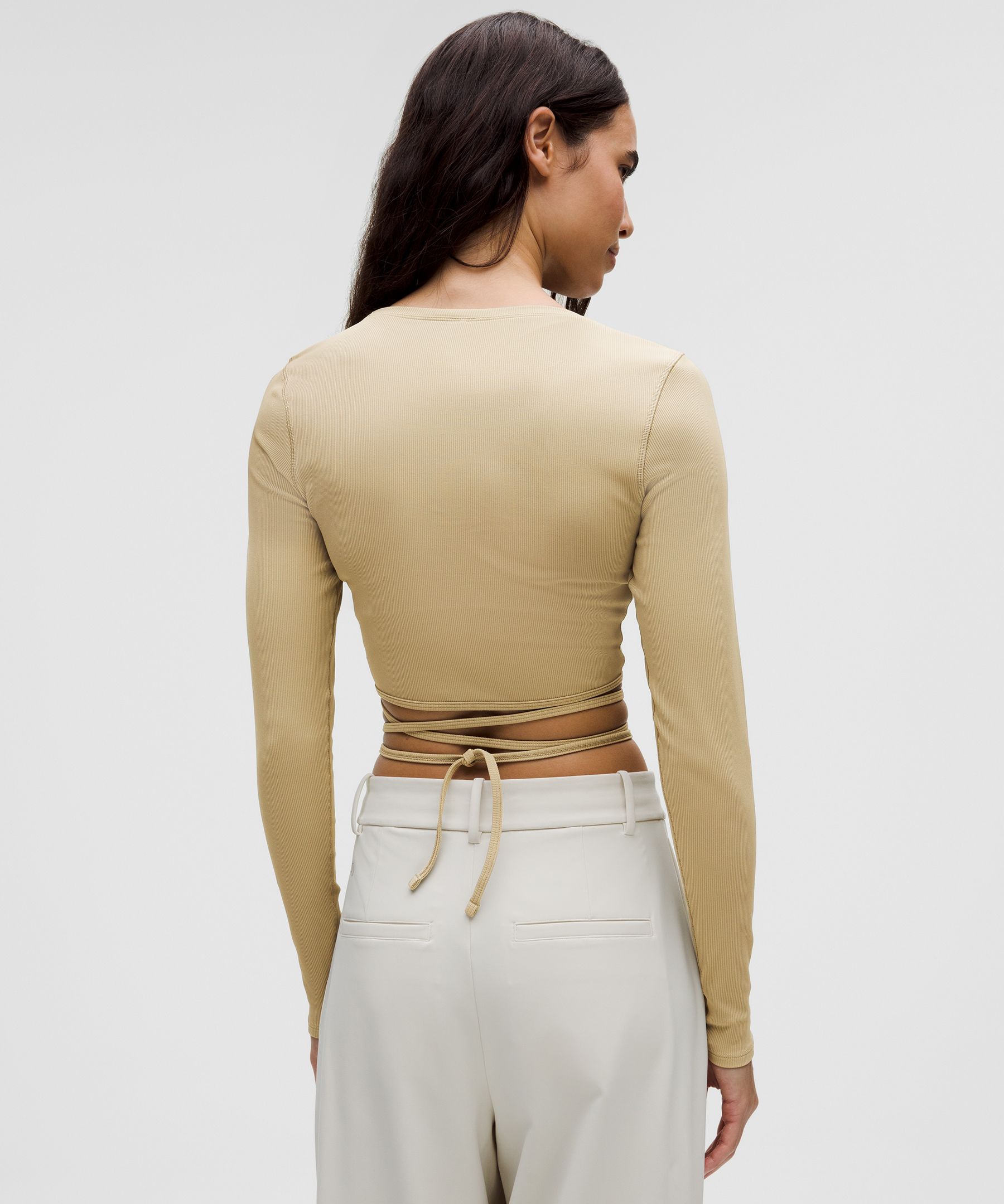 Lululemon Logo Charm Ribbed Waist-tie Long-sleeve Shirt