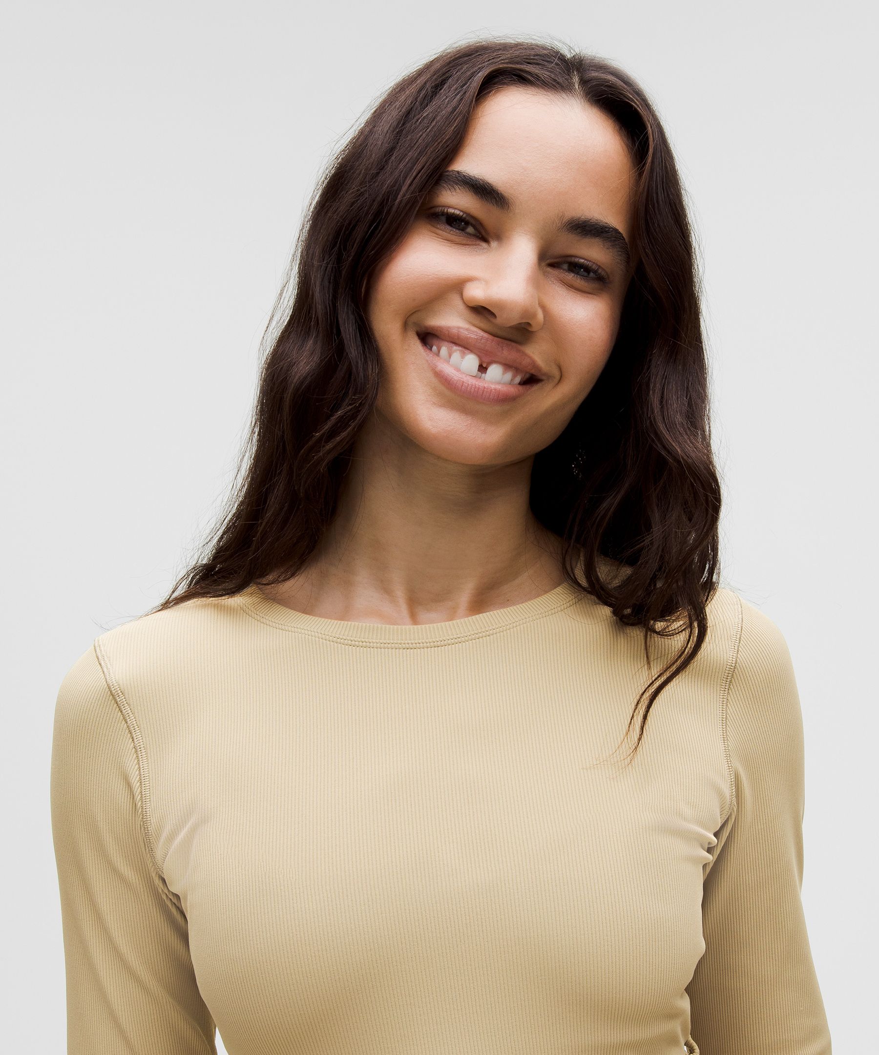 Lululemon Logo Charm Ribbed Waist-tie Long-sleeve Shirt