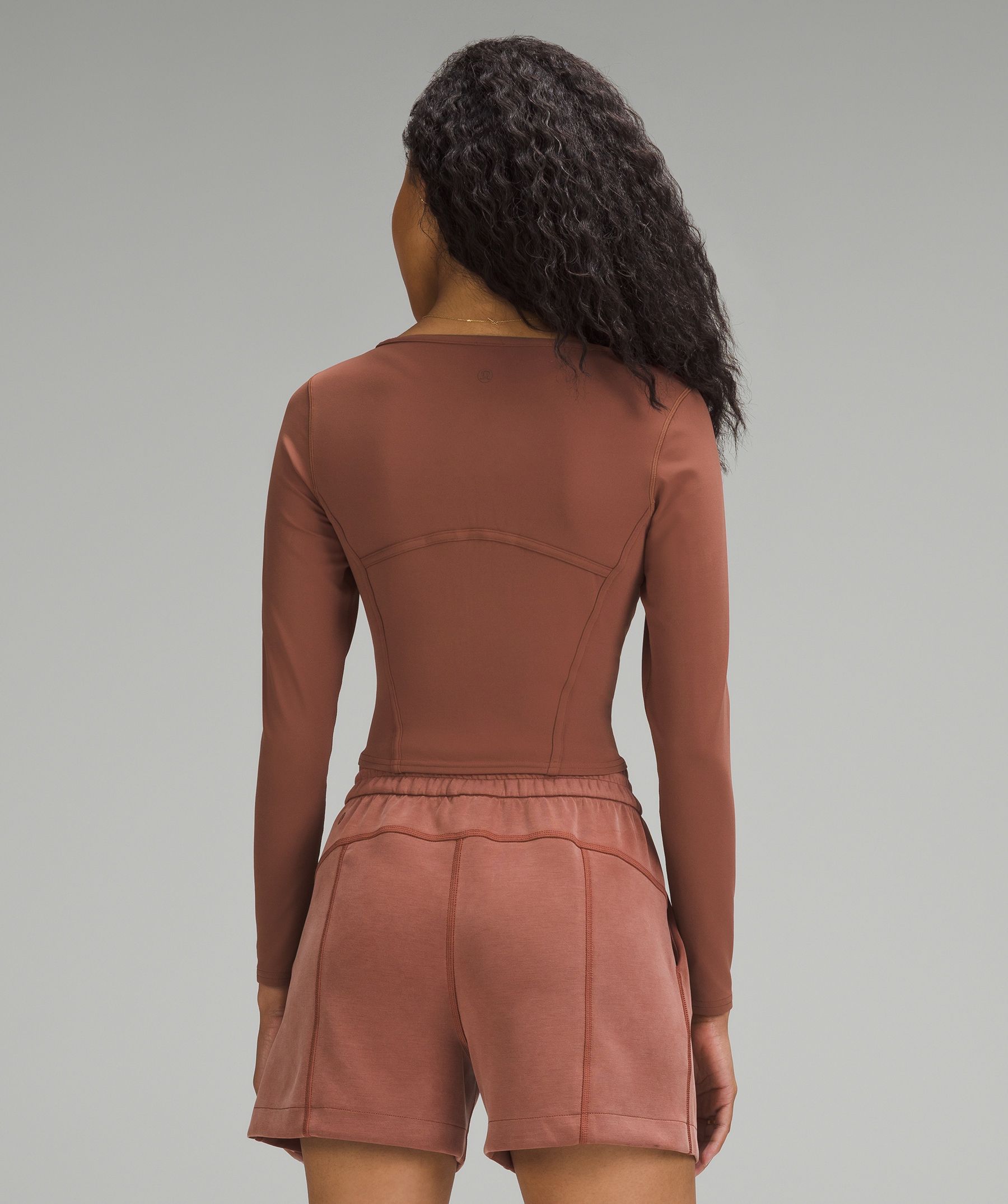 Lululemon Waist-seamed Nulu Long-sleeve Shirt In Brown